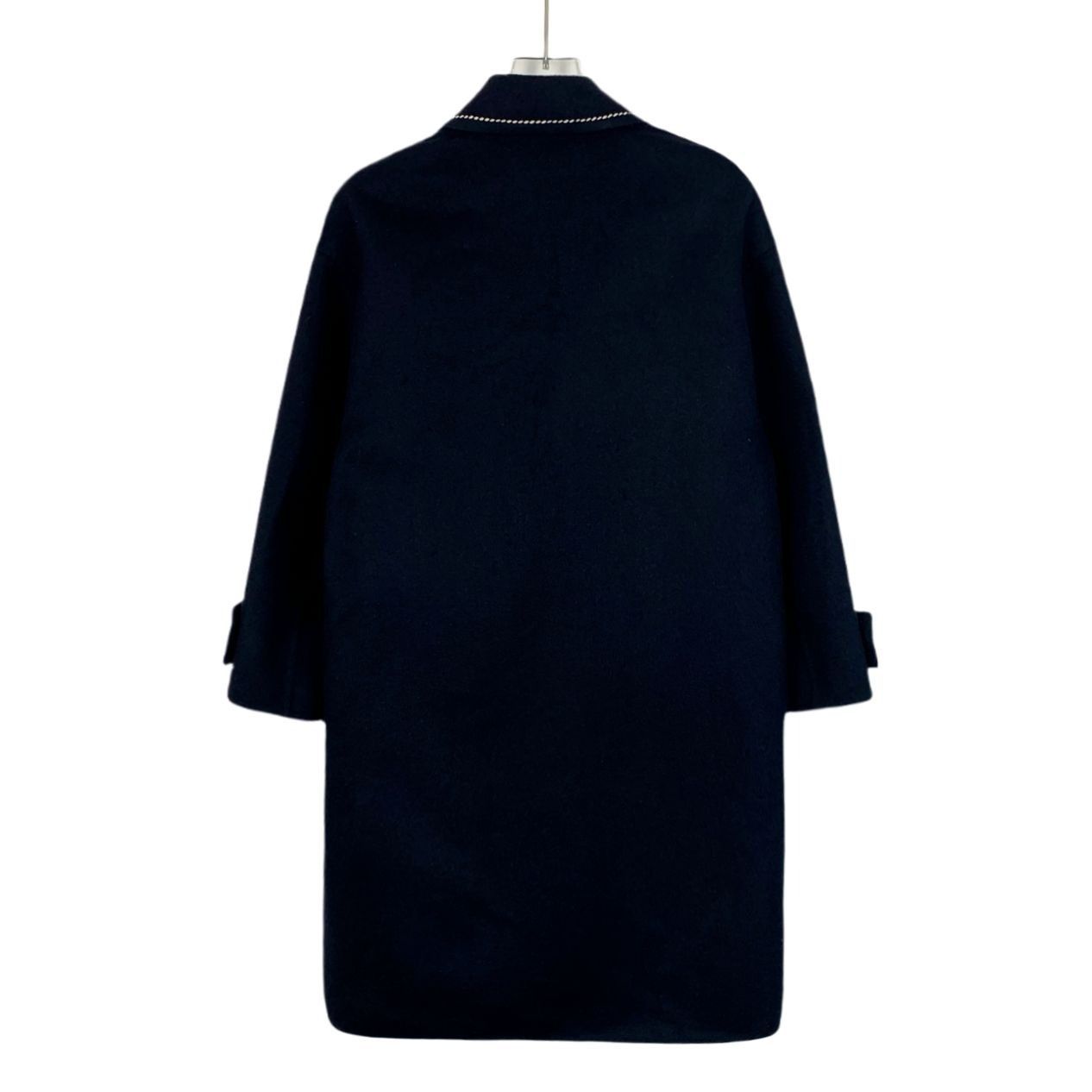 Prada Prada Womens Wool-Blend Coat With Contrasting Stitching & Bu Size XS / US 0-2 / IT 36-38 - 2 Thumbnail