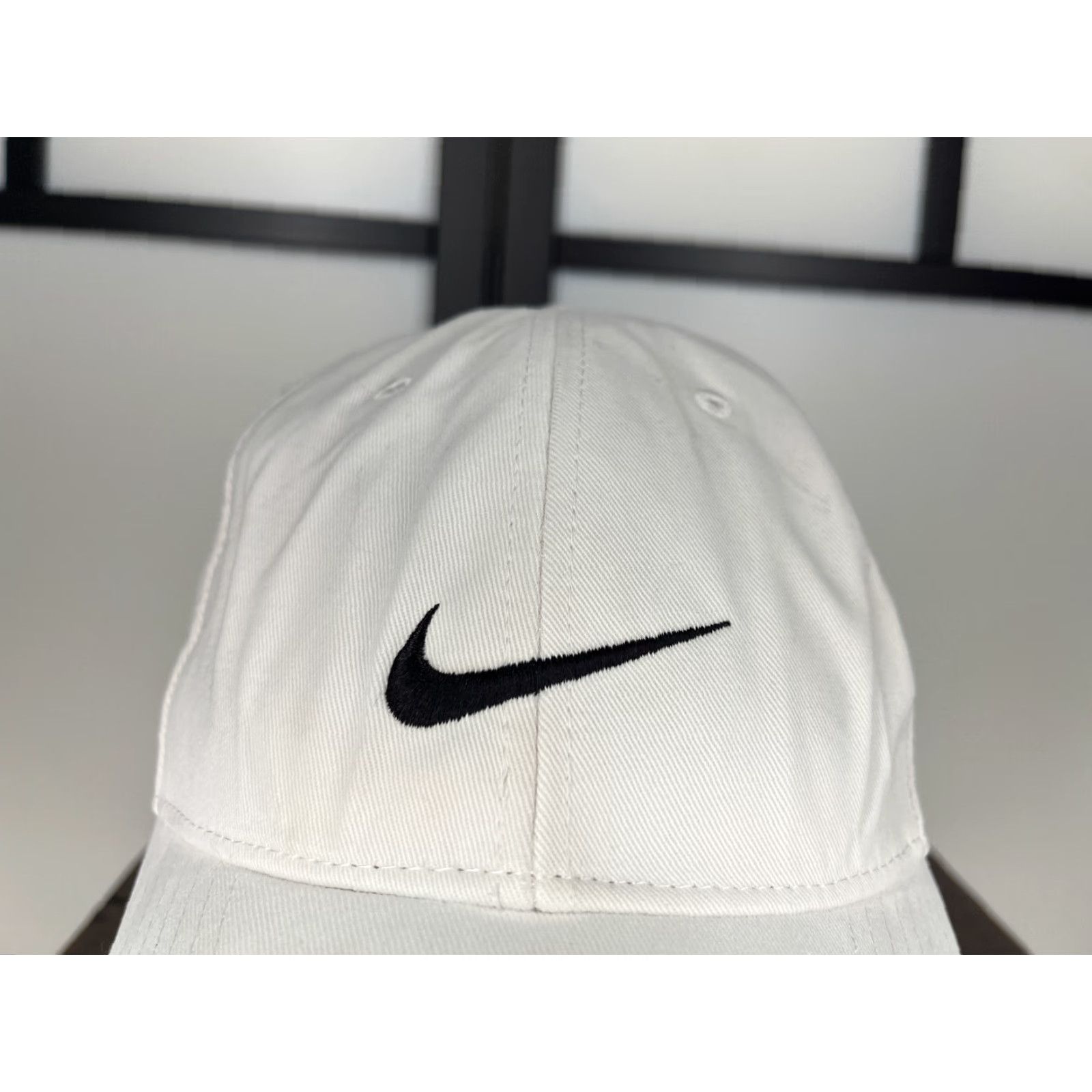 Nike Nike Hat Cap Strap Back Adult One Size White Just Do It Embroidered 100% Cotton Size ONE SIZE - 2 Thumbnail