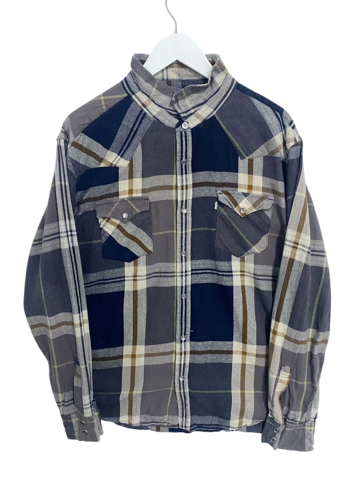 Levi's Vintage Clothing Vintage Levis Flannel Shirt Plaid pearl snap Size US XXL / EU 58 / 5 - 1 Thumbnail