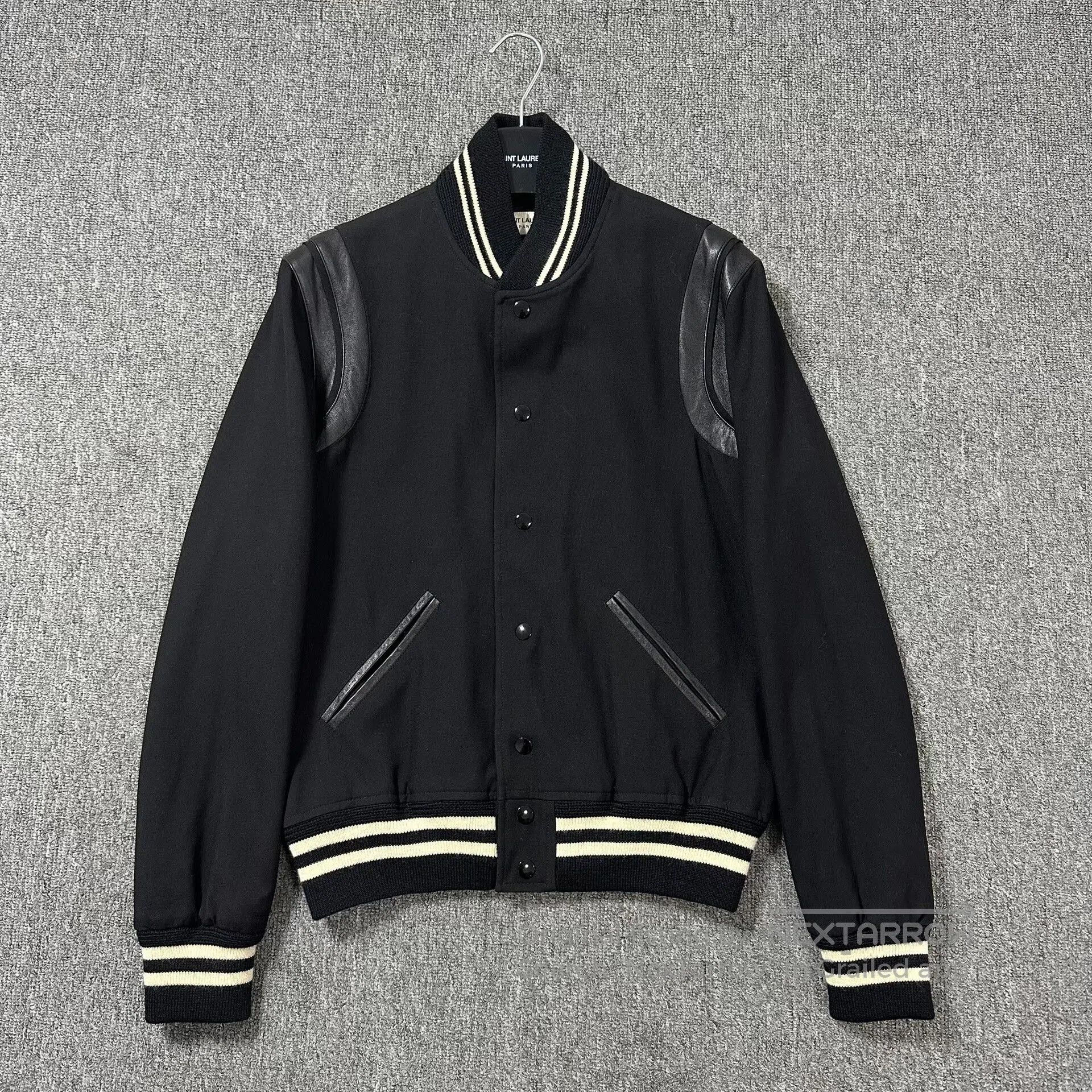 Saint Laurent Paris Saint Laurent Leather Patchwork Baseball Jacket. Size US S / EU 44-46 / 1 - 1 Thumbnail