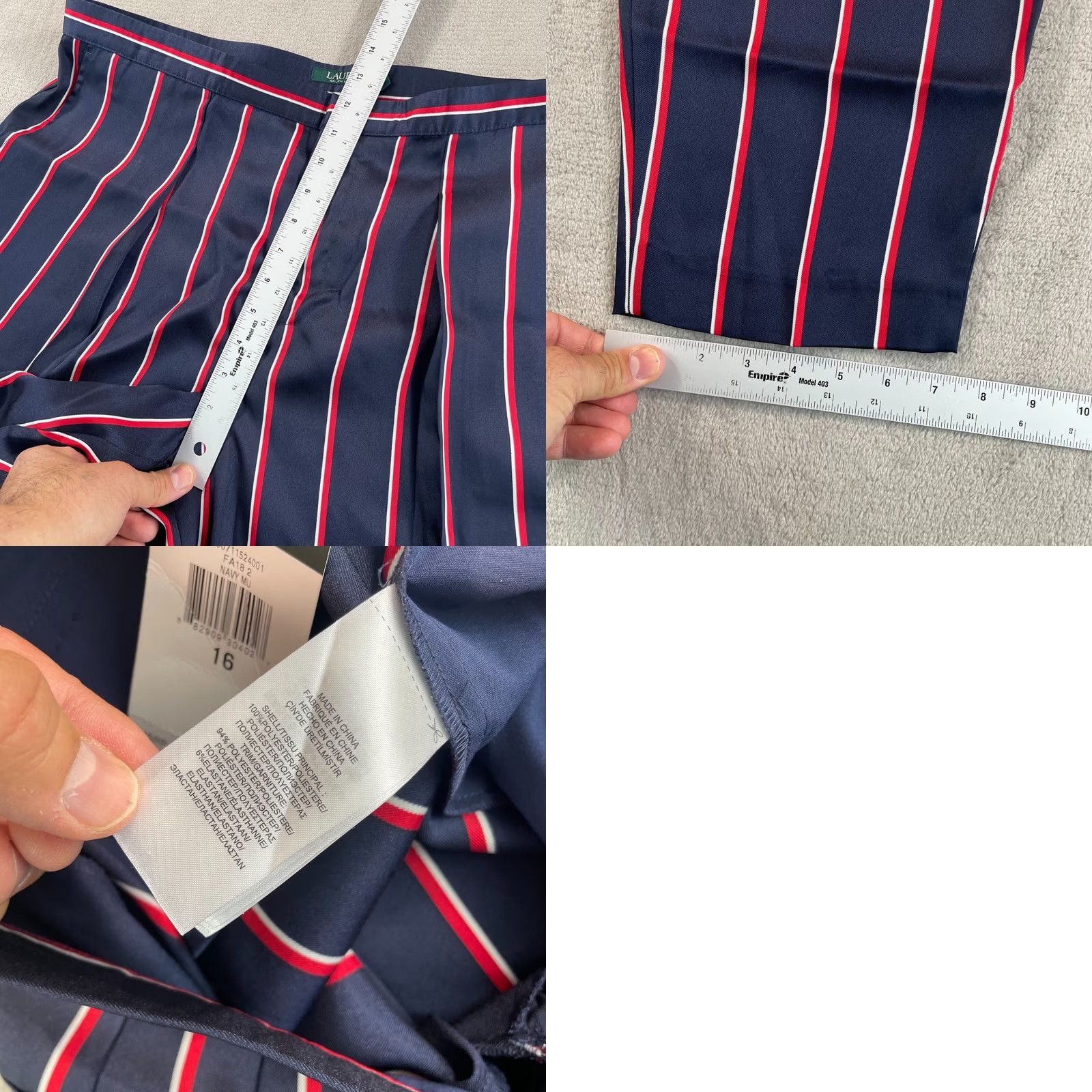 Ralph Lauren Lauren Ralph Lauren Alysse Pants Women 16 Navy Red Stripe Casual Lounge NWT Size 38" / US 16 / IT 52 - 8 Thumbnail