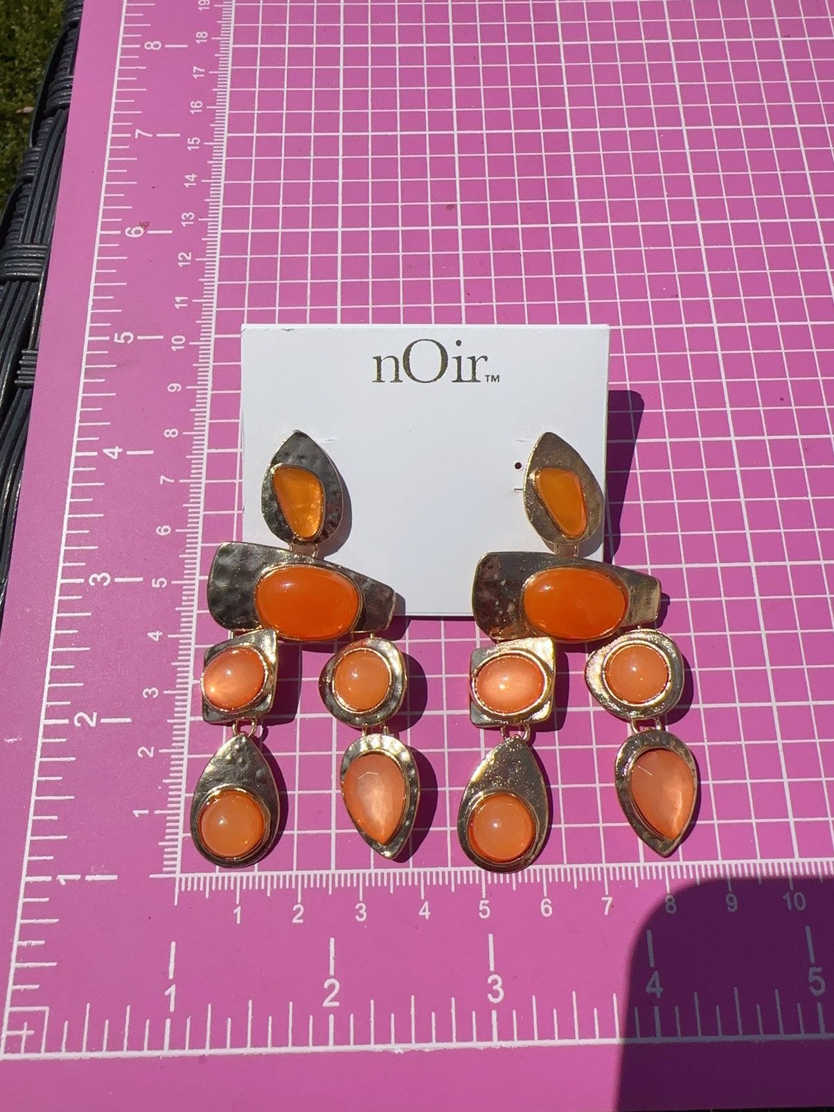 Designer Noir gold tone orange beads tassel drop earrings Size ONE SIZE - 2 Thumbnail