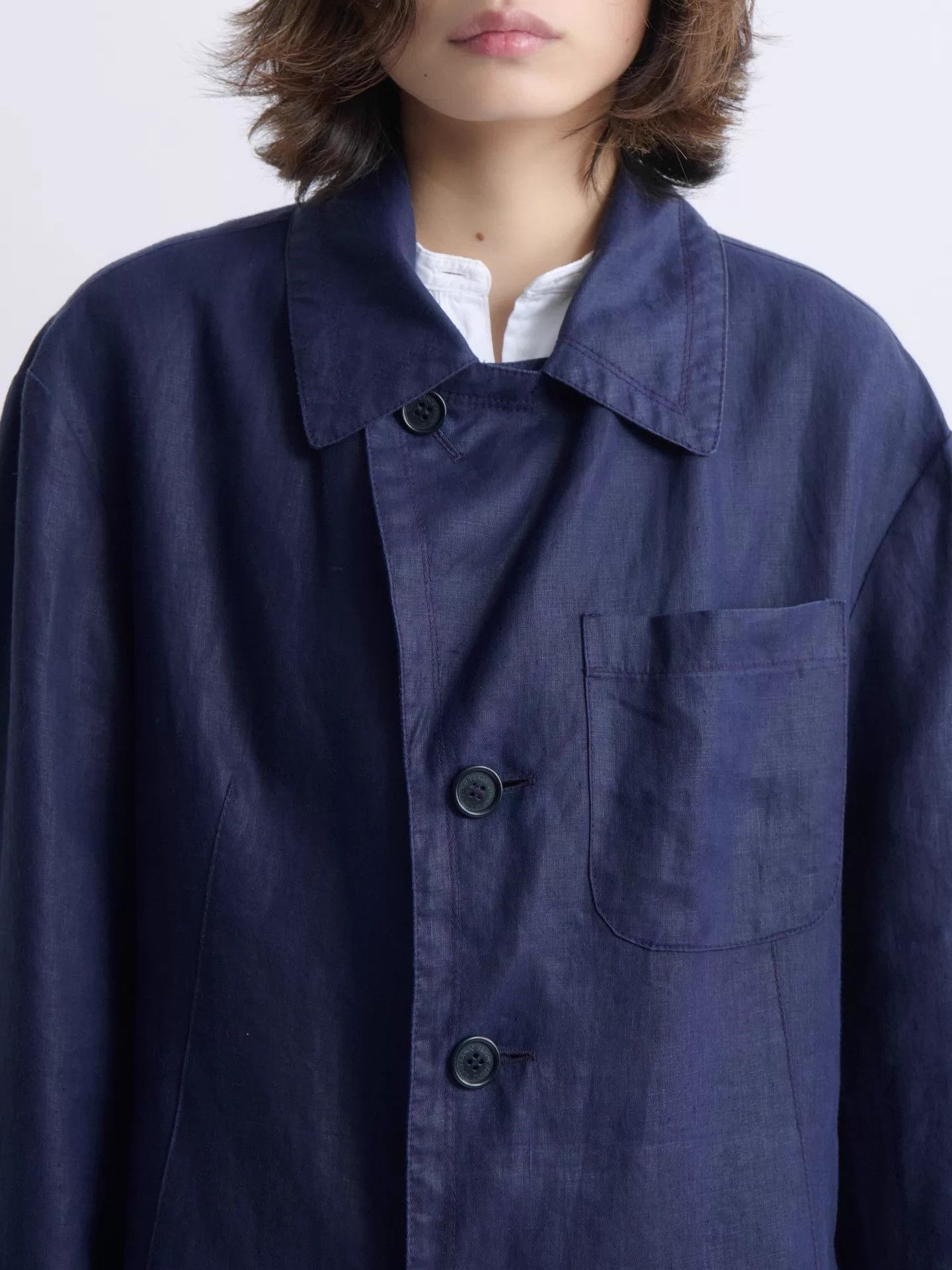 Gianfranco Ferre GIANFRANCO FERRE 90s STUDIO Line Indigo Linen Jacket Size US S / EU 44-46 / 1 - 6 Thumbnail
