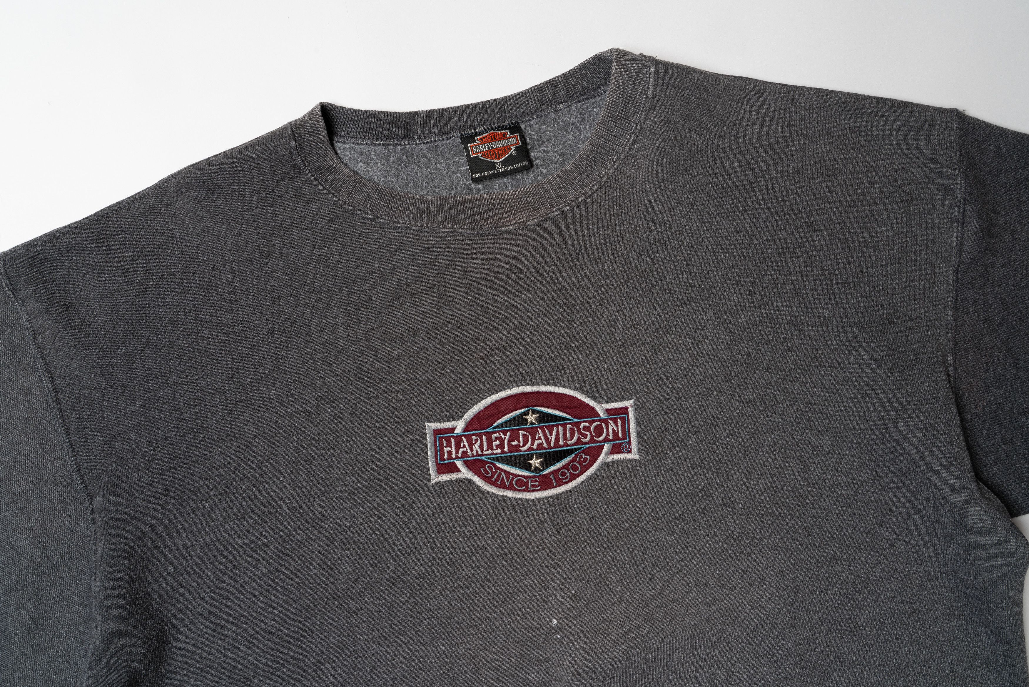 Harley Davidson 🔵HARLEY DAVIDSON Vintage 1992 Crewneck Sweatshirt Grey Size US XL / EU 56 / 4 - 2 Thumbnail