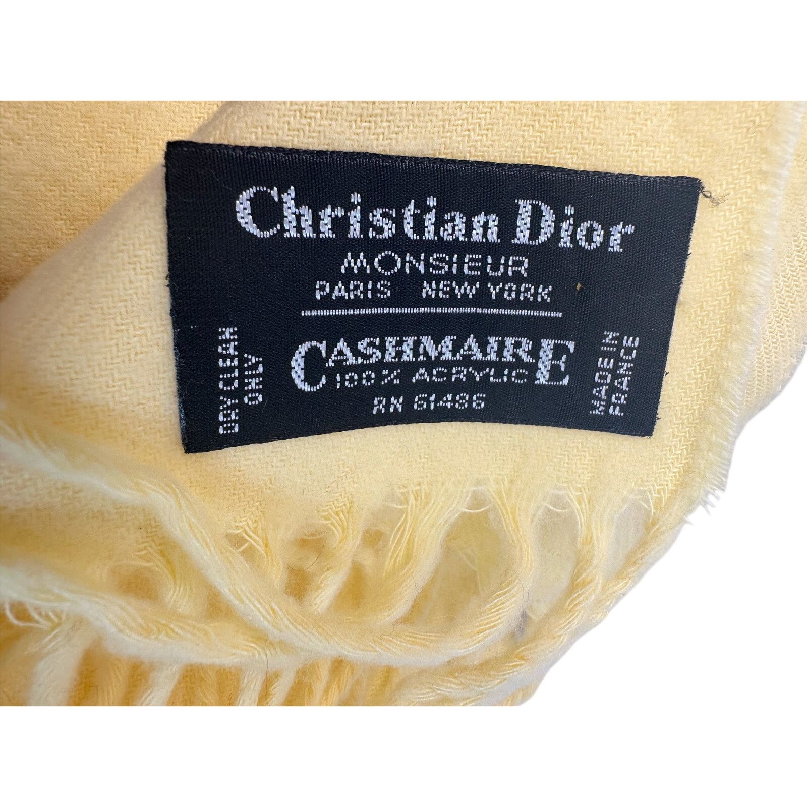 Dior Christian Dior Yellow Monsieur Men's Cashmaire Scarf Size ONE SIZE - 7 Thumbnail