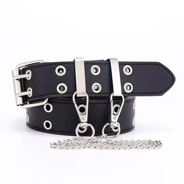 Jewelry Double Ring Belts Double Hole Eyelet Belt Size ONE SIZE - 3 Thumbnail