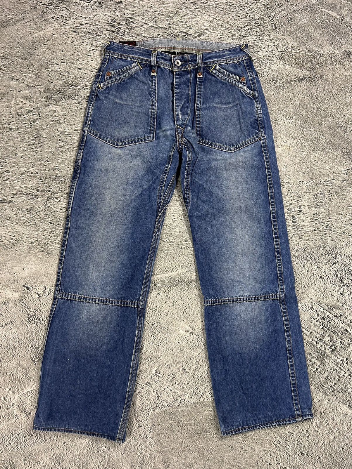 Evisu Evisu EU ED jeans vintage denim pants cargo navy blue Y2K Size US 29 - 6 Thumbnail
