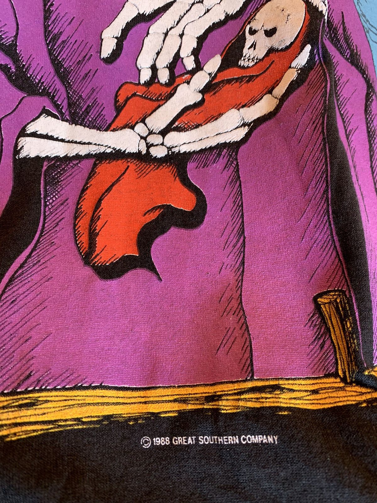 Band Tees × Vintage *RARE* Vintage 80s Y&T Happy New Year Grim Reaper Band Shirt Size US XL / EU 56 / 4 - 6 Thumbnail