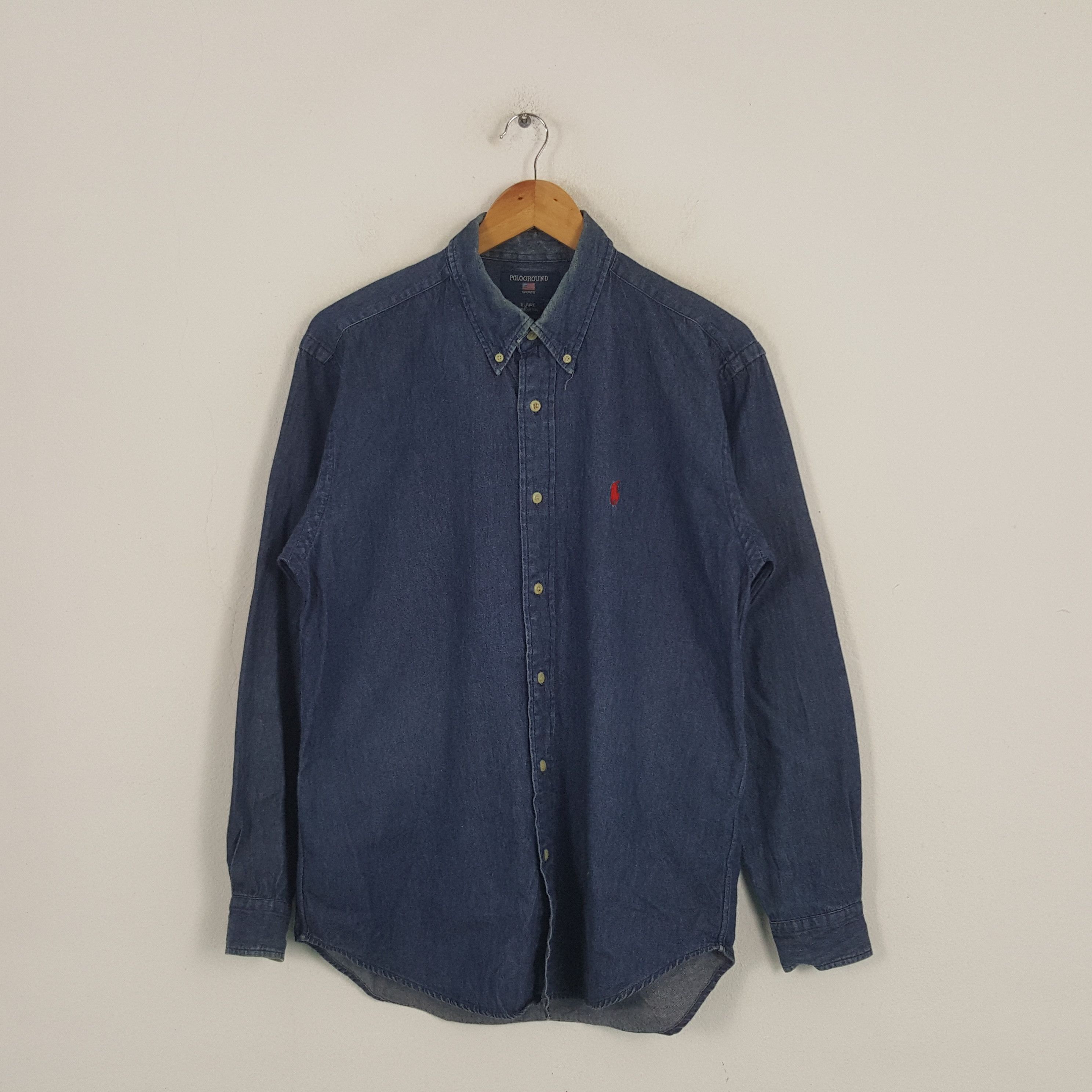 Vintage Polo Ground American Brand Denim Shirt Button Up