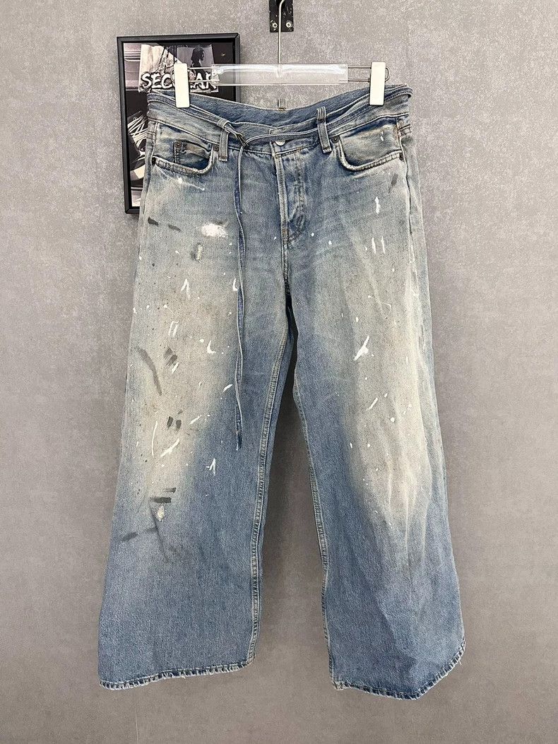 Acne Studios Acne Studios size:34 Splashed ink stained blue wide-leg wo Size 33" - 1 Thumbnail