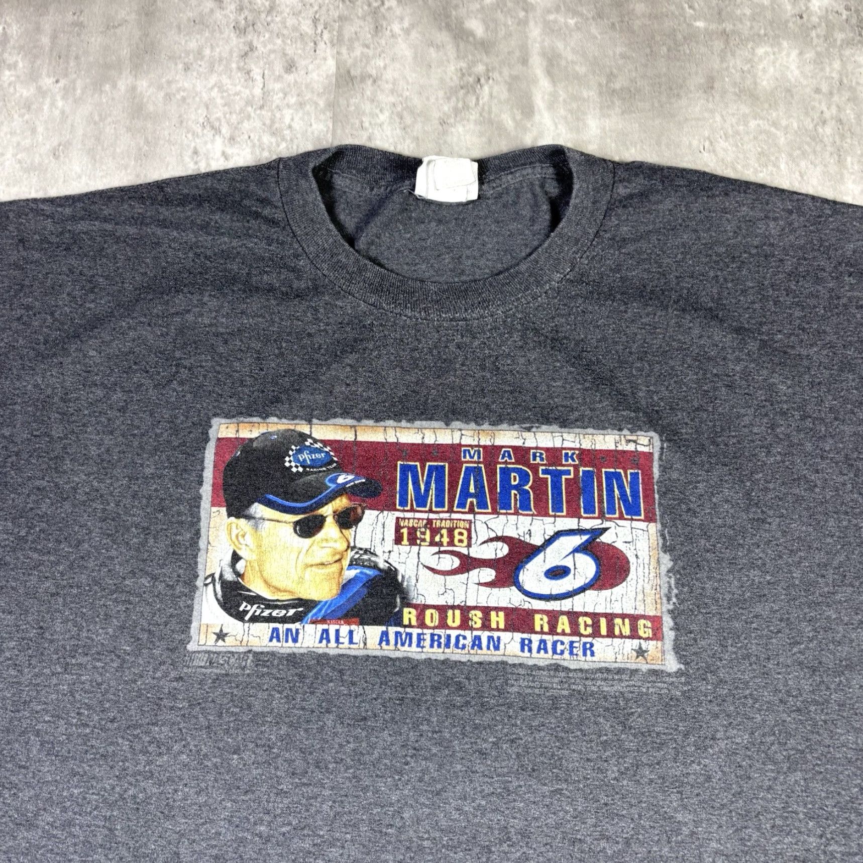 Chase Authentics VINTAGE Mark Martin Nascar T Shirt Chase Authentics Adult 2XL Gray 90s Cars Mens Shirt Size US XXL / EU 58 / 5 - 6 Thumbnail