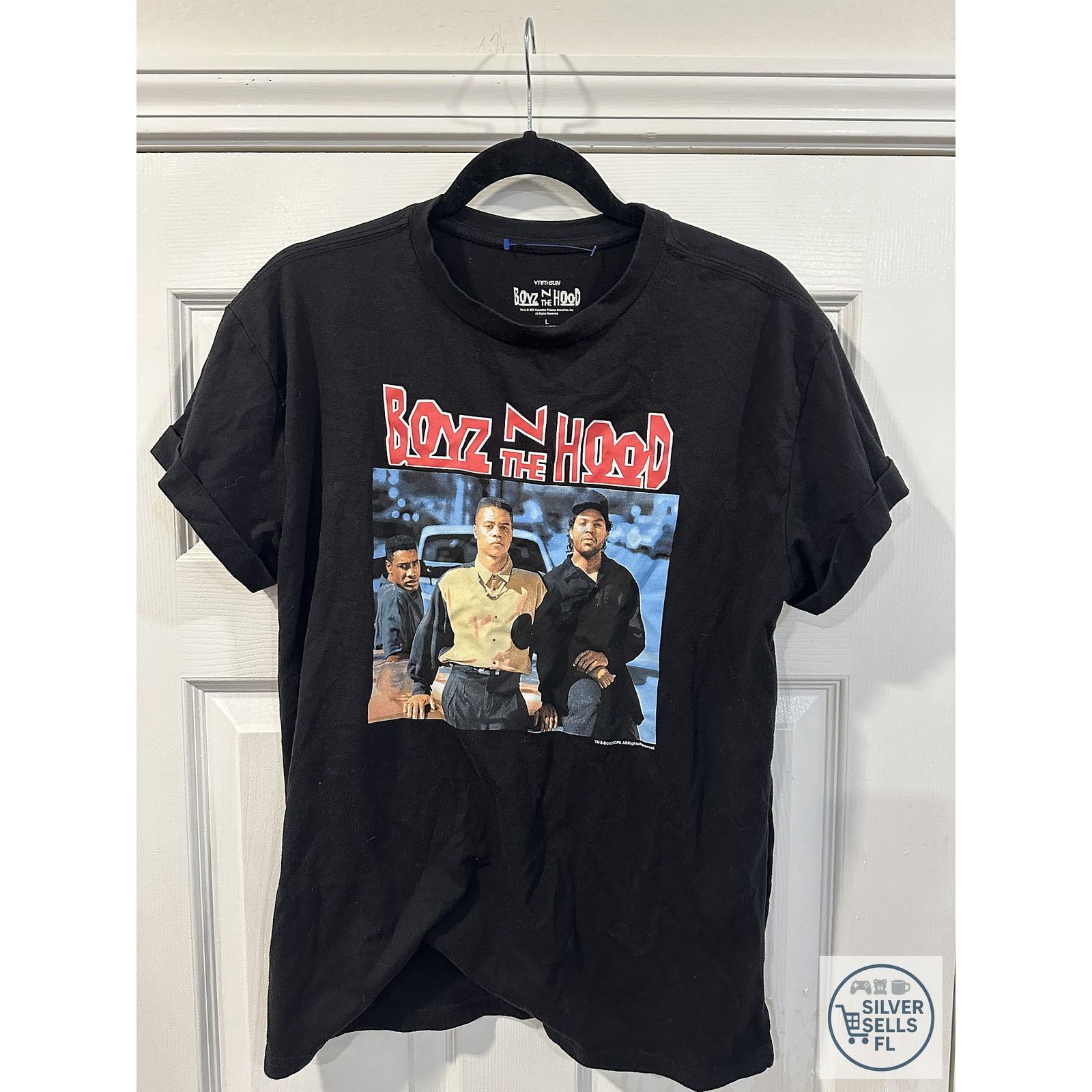 Other Fifth Sun “Boyz N The Hood” Black Cropped Tee – Women’s L Size L / US 10 / IT 46 - 1 Thumbnail