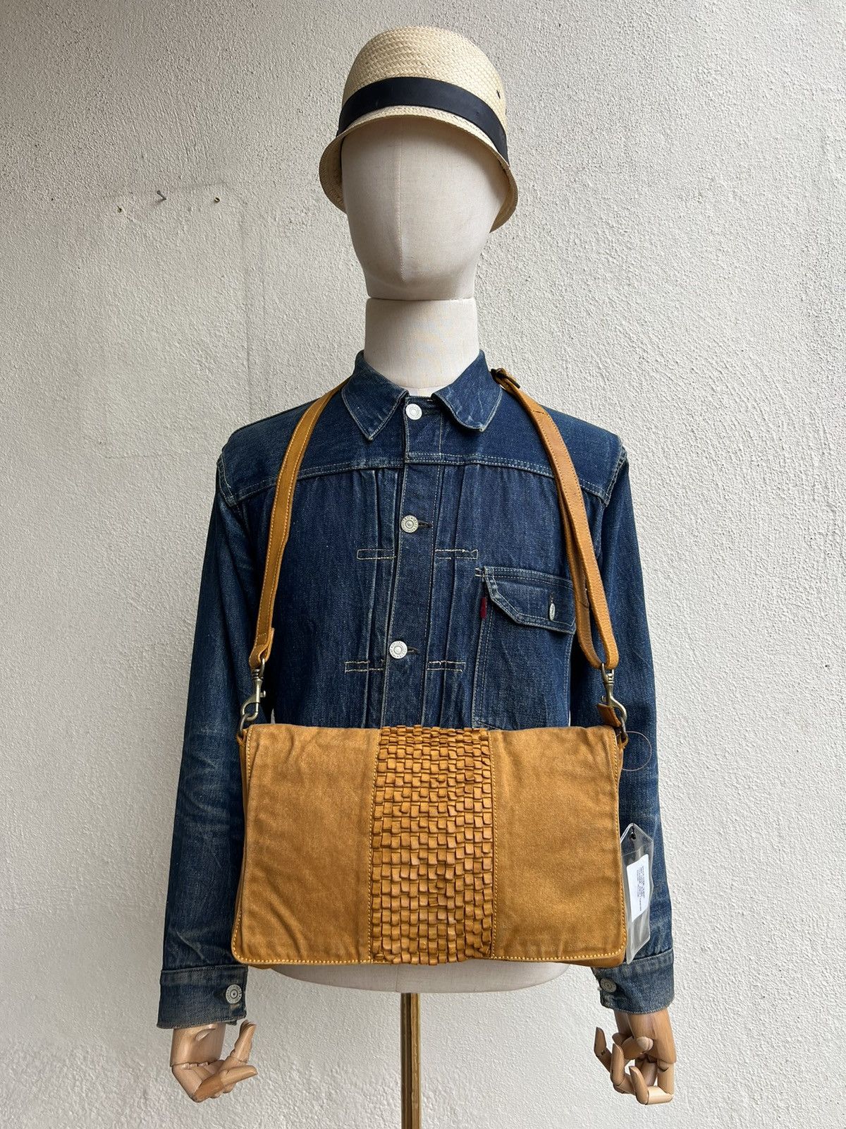 Levi's Joy Walker Plus Japan Hybrid Canvas Patina Leather Bag Size ONE SIZE - 4 Thumbnail