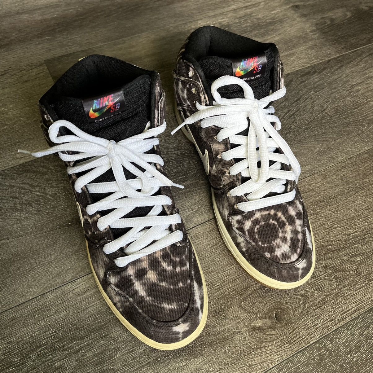 Nike Nike SB Dunk High Tye Dye Black White Shoes Men’s 313171-023 Size US 10 / EU 43 - 2 Thumbnail
