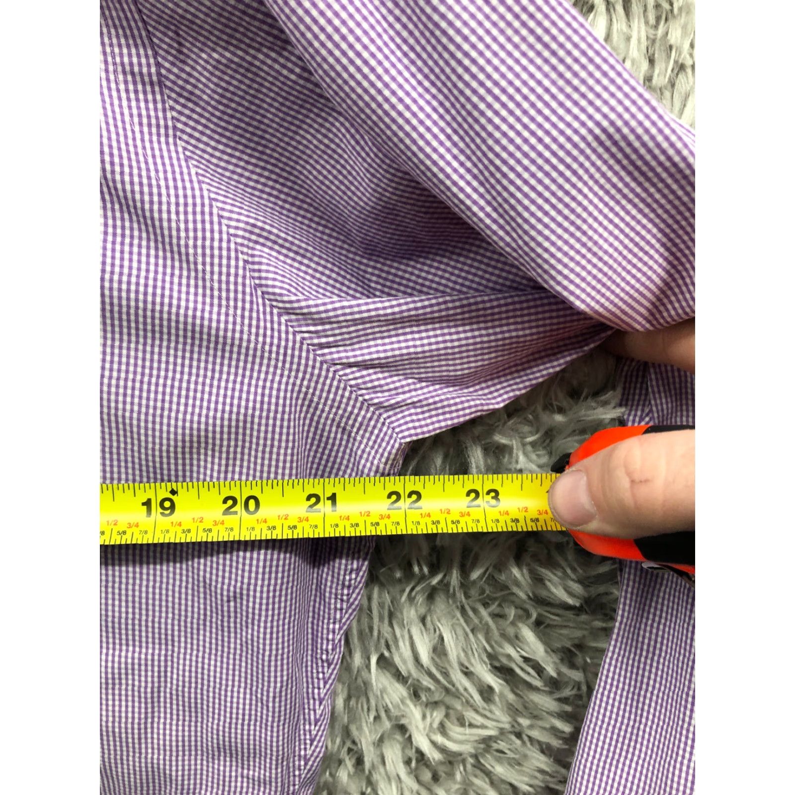 Vintage Robert Brett Shirt L Mens Purple Plaid Long Sleeve Button-Down Collar Size US L / EU 52-54 / 3 - 4 Thumbnail