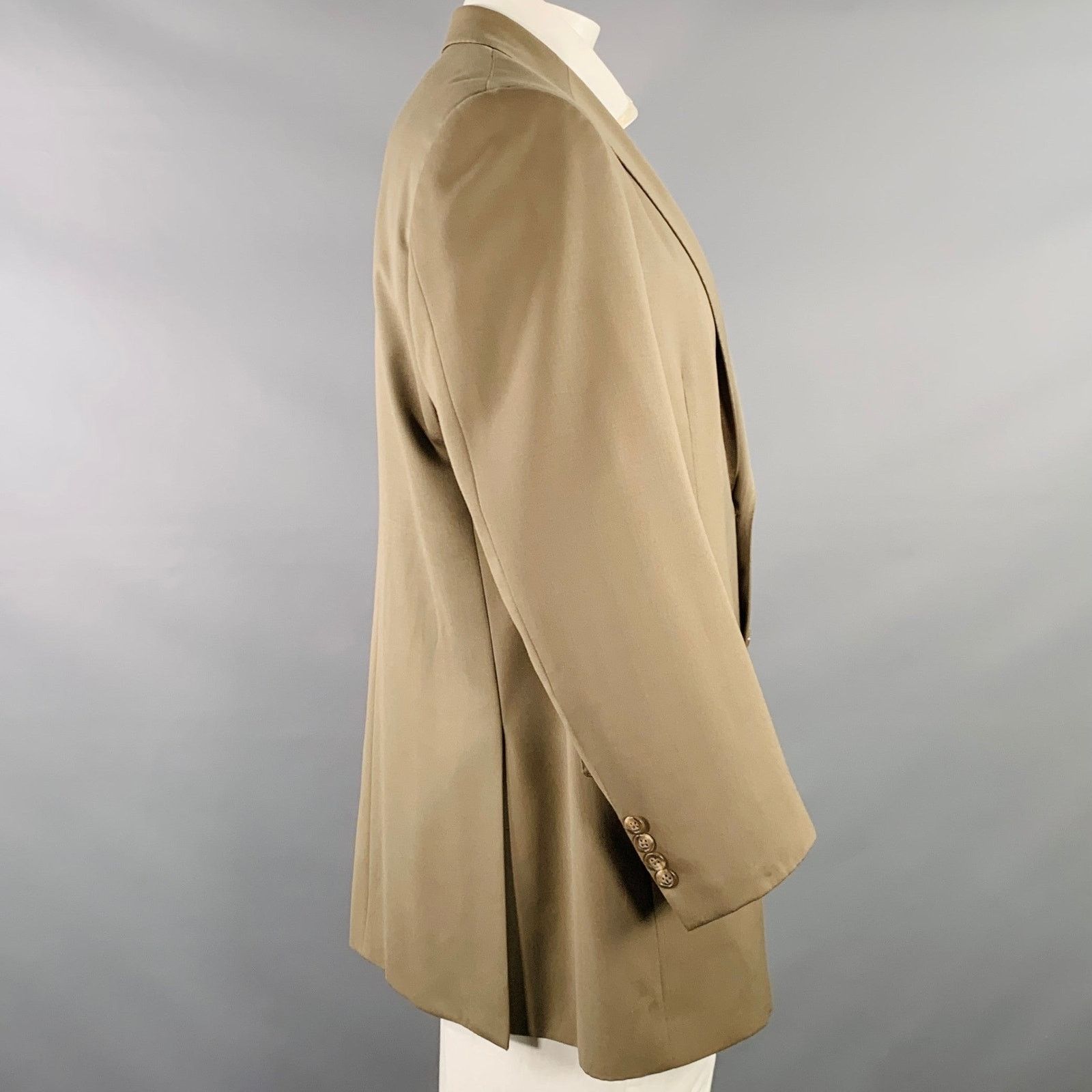 Polo Ralph Lauren Size 46 Taupe Virgin Wool Notch Lapel Sport Coat Size 46R - 2 Thumbnail