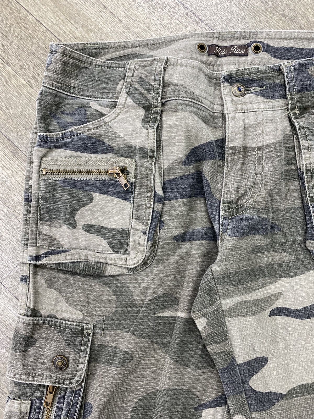 Hysteric Glamour Vintage Rote Rose Bondage Camo Military Lgb Flared Pants Y2K Size US 29 - 4 Thumbnail