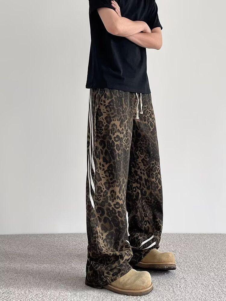 Japanese Brand × Jean Retro leopard print straight leg wide leg jeans Size US 32 / EU 48 - 1 Thumbnail
