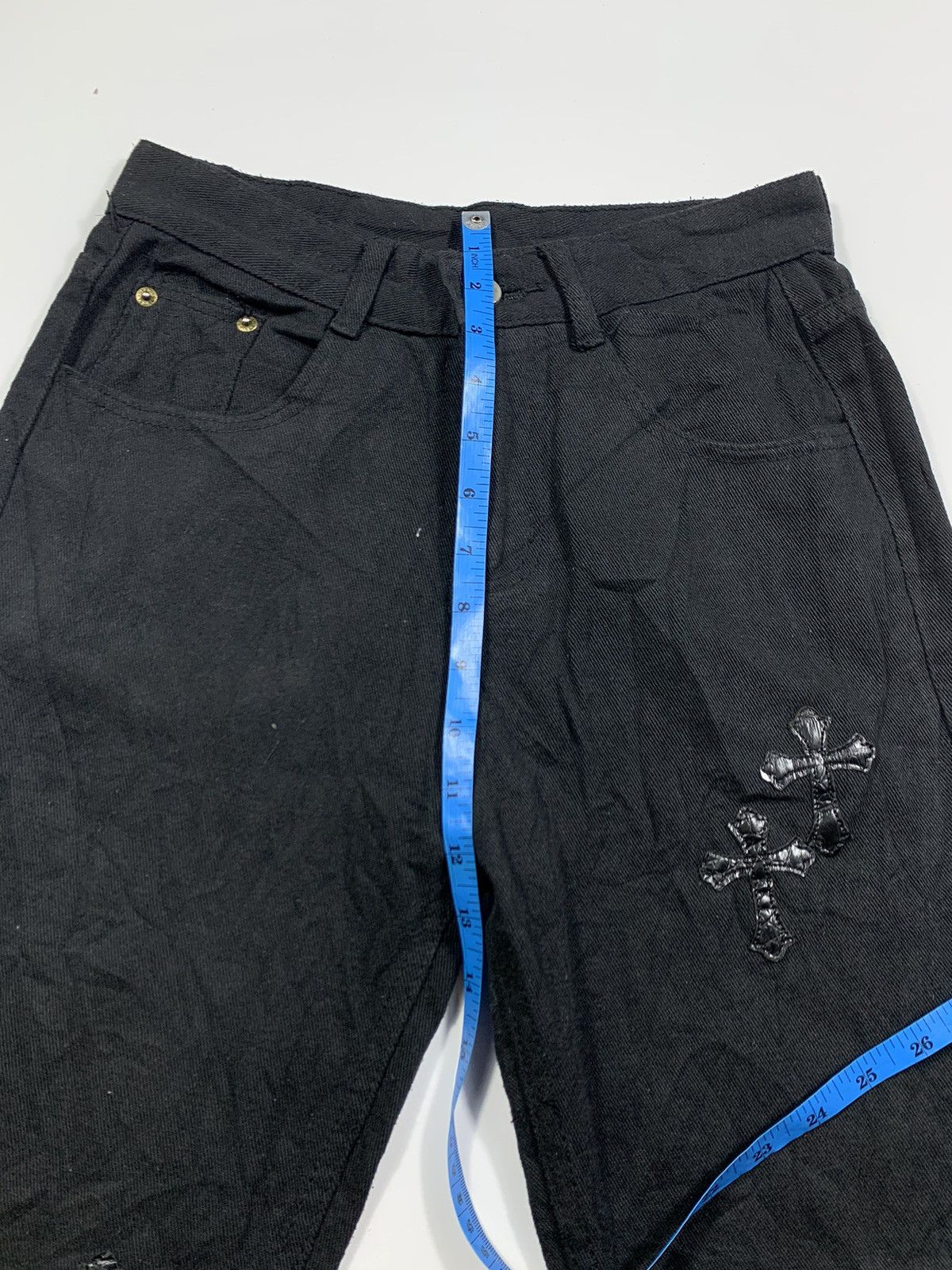 Isamu Katayama Backlash Crazy Sick Cross Gothic punk Unknown Flare Jeans Like CH Size US 28 / EU 44 - 9 Thumbnail