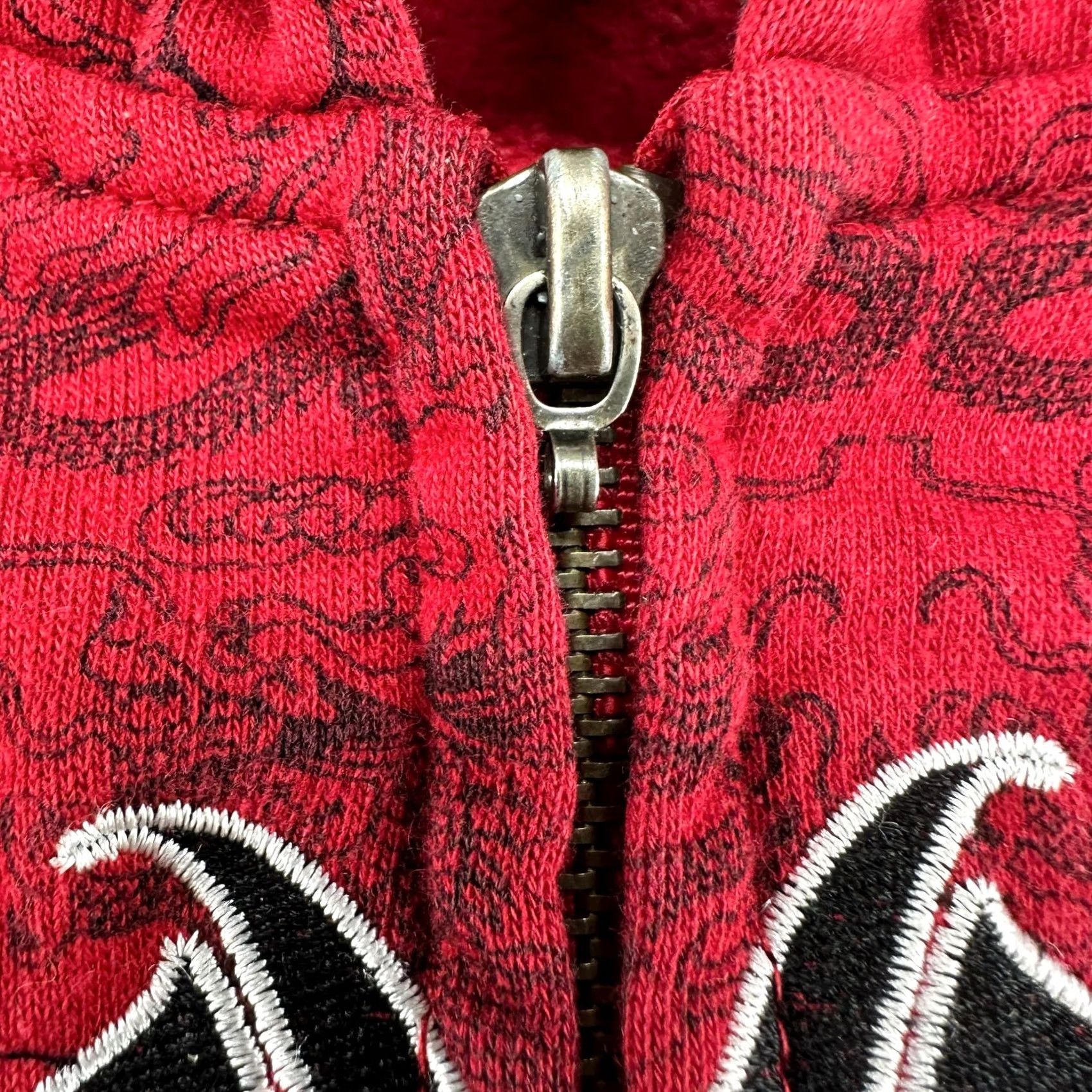 Vintage VINTAGE Silver Point Hoodie Boys M Red Full Zip Dragon AOP 90s Skater Y2K Size US M / EU 48-50 / 2 - 4 Thumbnail