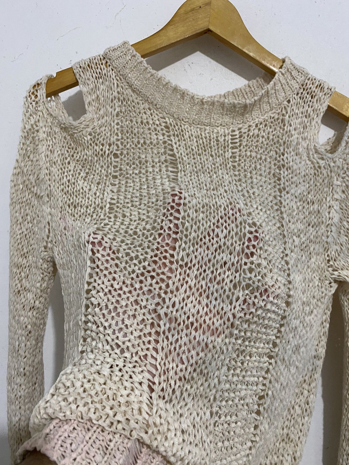 💸BINDINGOFFER💸Japanese knitted hole shoulder issey archived