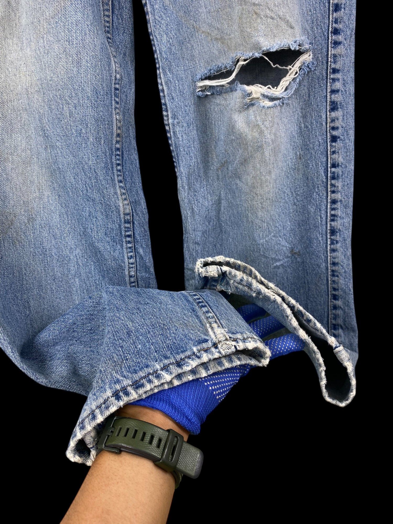 Levi's Vintage Clothing Vintage 90S Levis Baggy Loose Silvertab Distressed Dirty Size US 33 - 11 Thumbnail