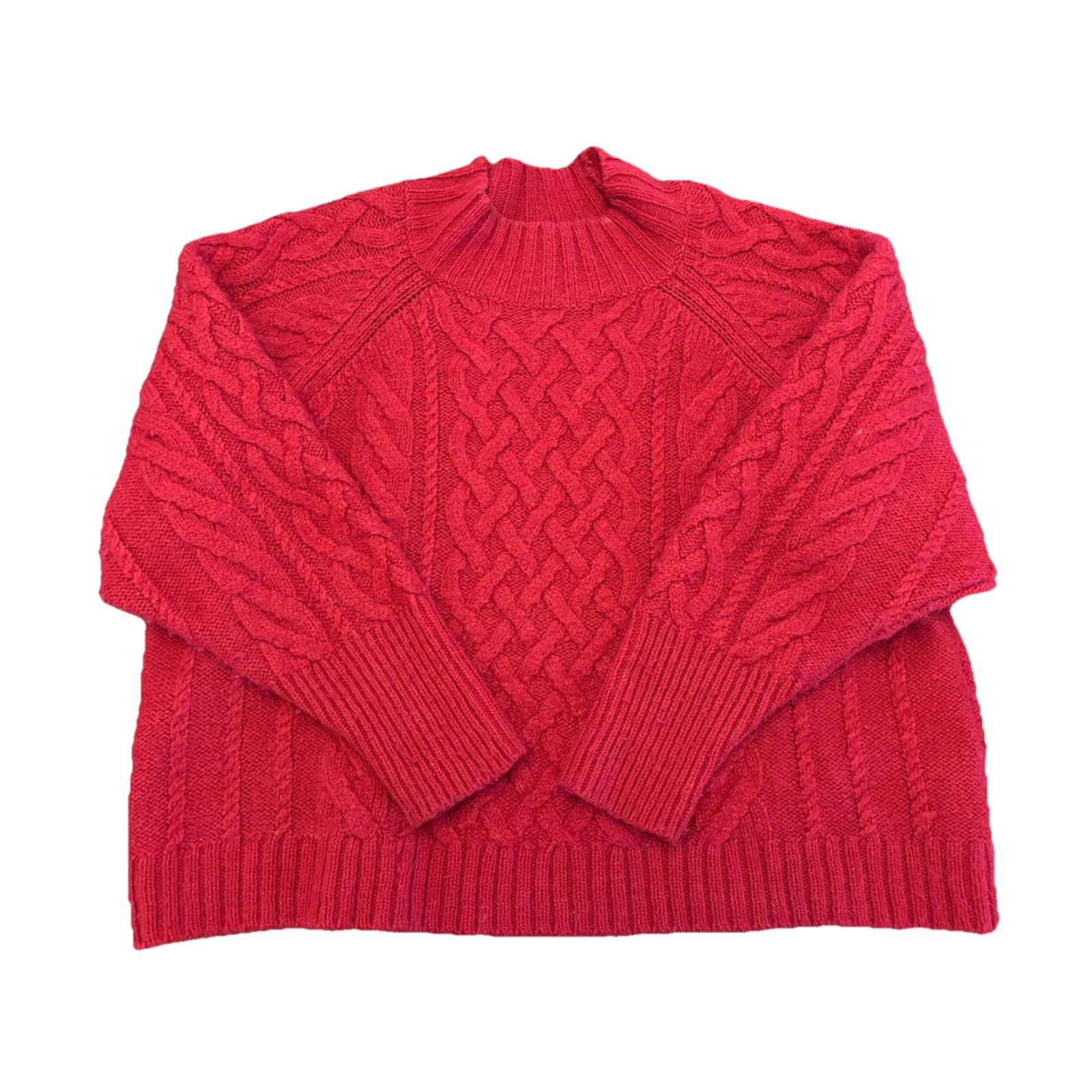 Gap GAP Women's Cable Knit Crewneck Sweater Red XL Pullover Casual Size XL / US 12-14 / IT 48-50 - 2 Thumbnail