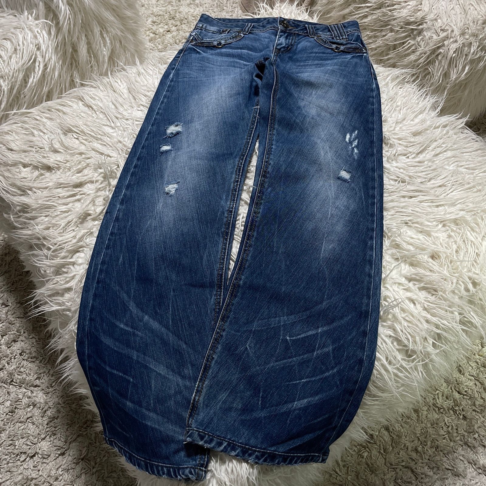 Hysteric Glamour Vintage Japanese Brand Faded Lowrise Bootcut Denim Jeans Size 30" / US 8 / IT 44 - 12 Thumbnail