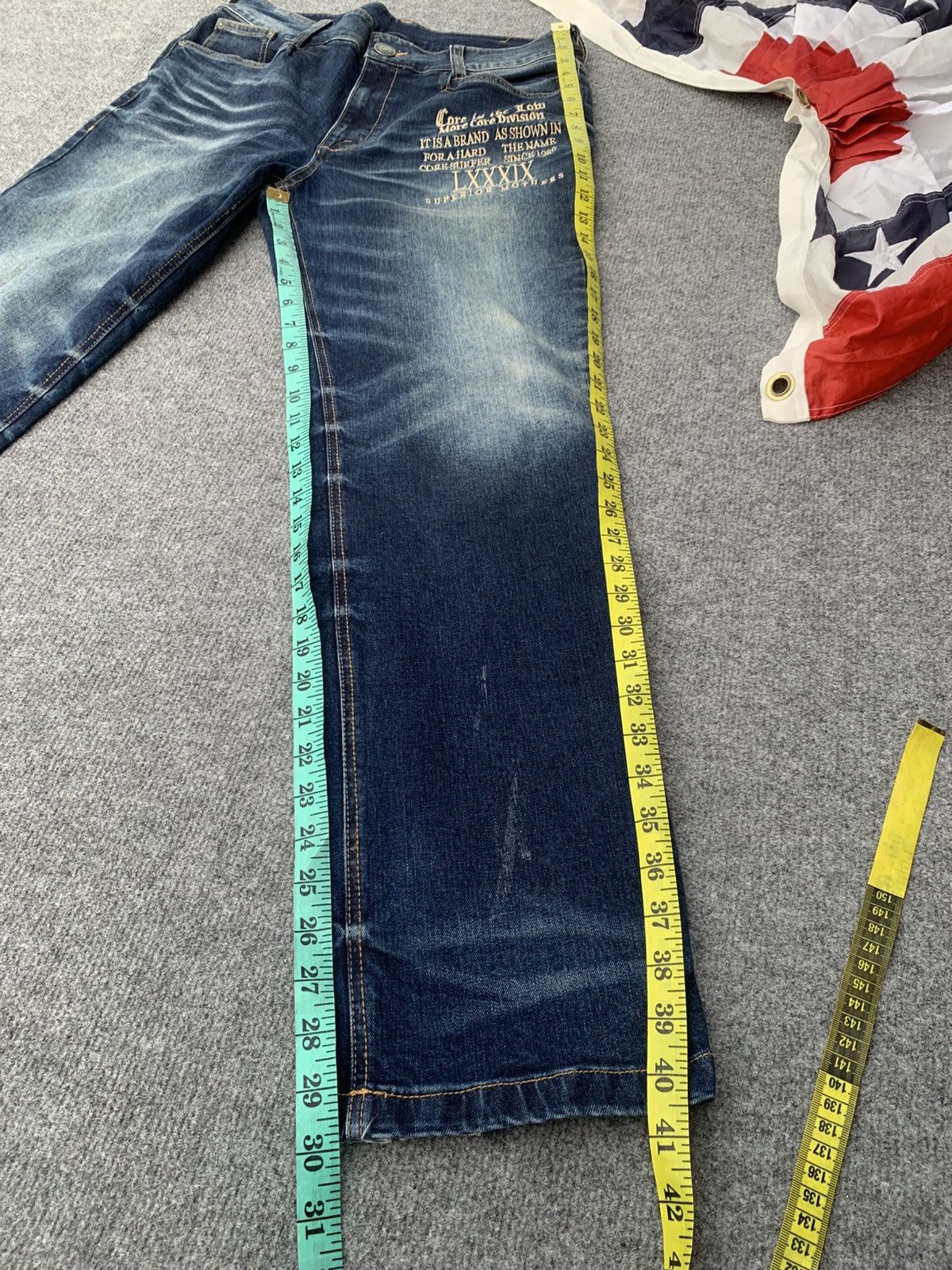 Japanese Brand MCD More Core Division Embroidered Dragon Denim Jeans. Size US 32 / EU 48 - 7 Thumbnail