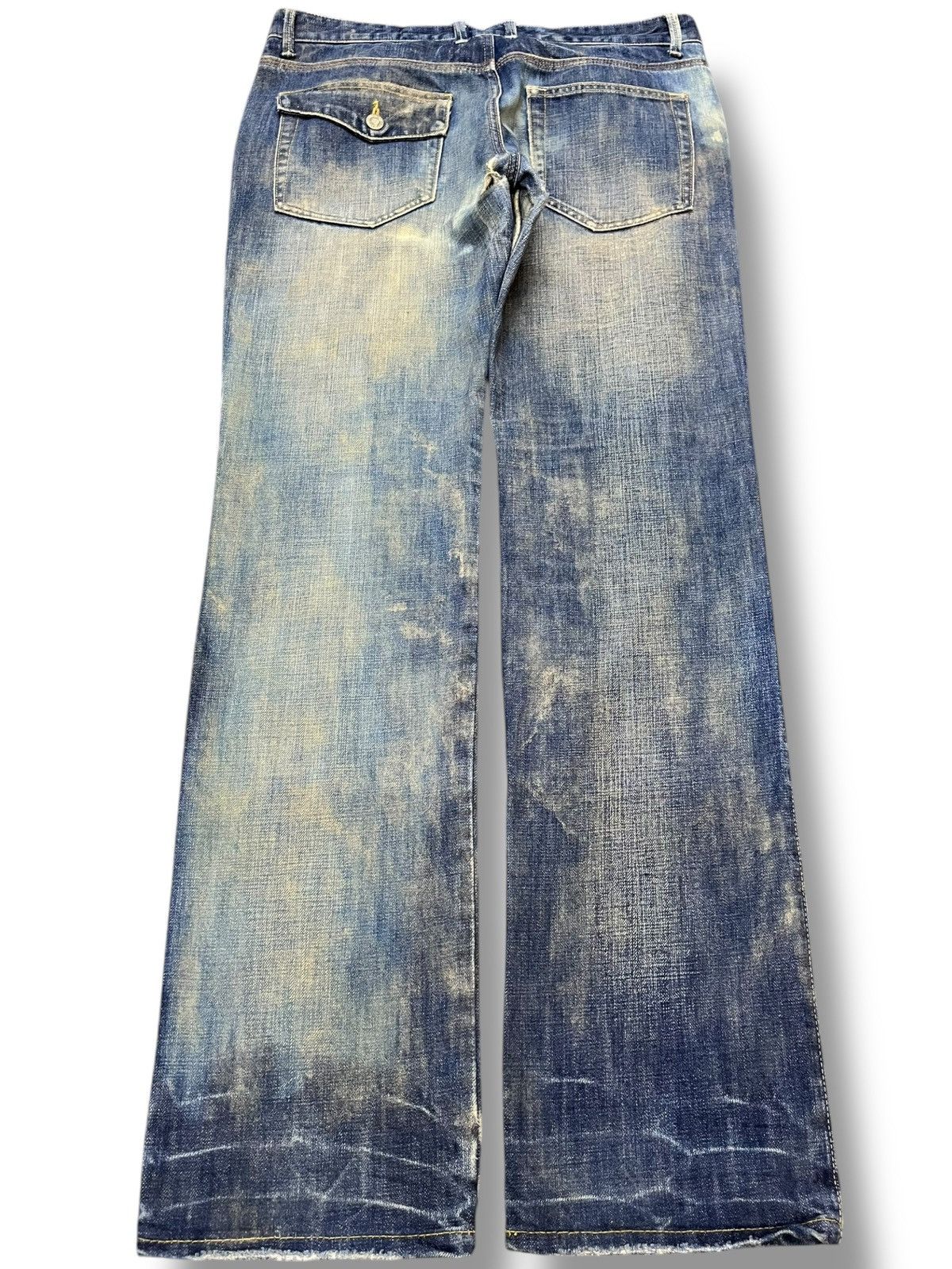 RAGEBLUE Vintage Rageblue Faded Mudwash Whiskers Denim Size US 33 - 6 Thumbnail
