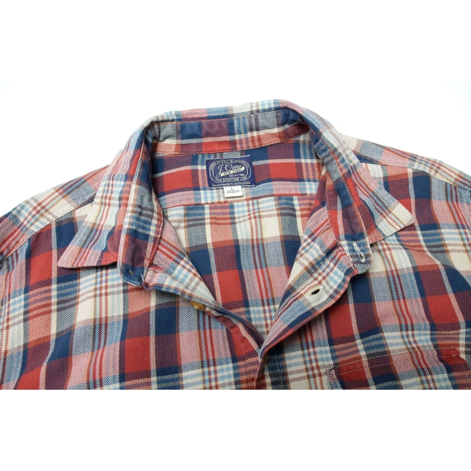 J.Crew J. CREW Shirt Men's LARGE Pullover Flannel Plaid Half Button Spread Shirt Mens Large Multicoloured Plaid Casual Winter Spring Summer Autumn Size US L / EU 52-54 / 3 - 4 Thumbnail