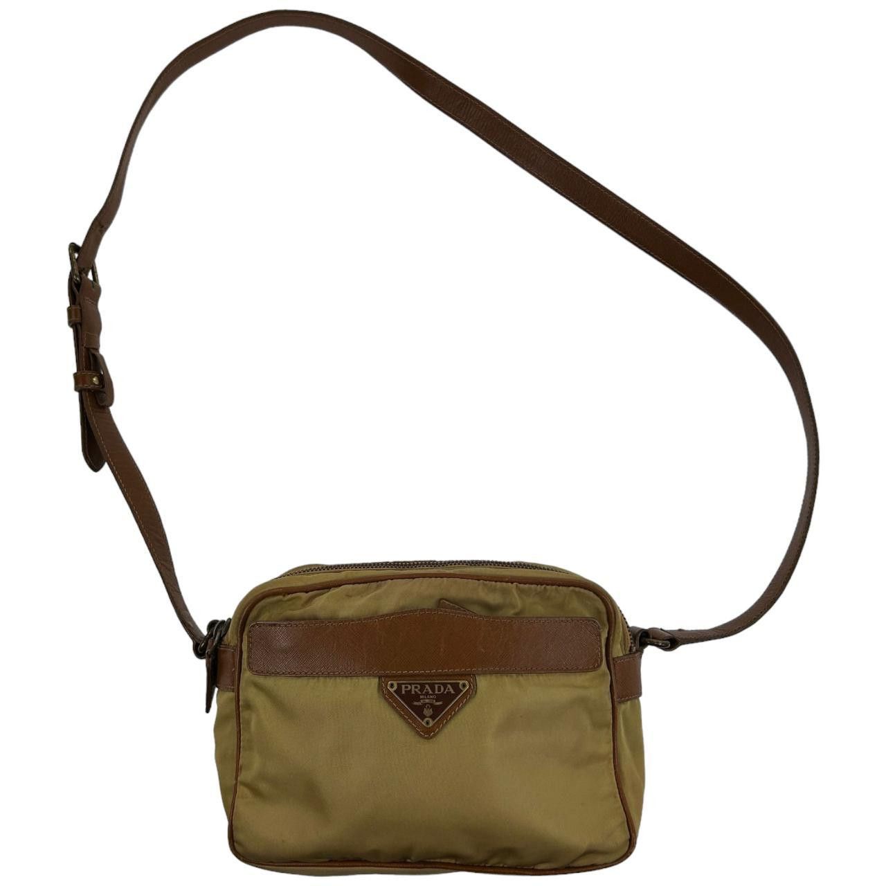 image of Vintage Prada Nylon Cross Body Bag in Tan, Men's