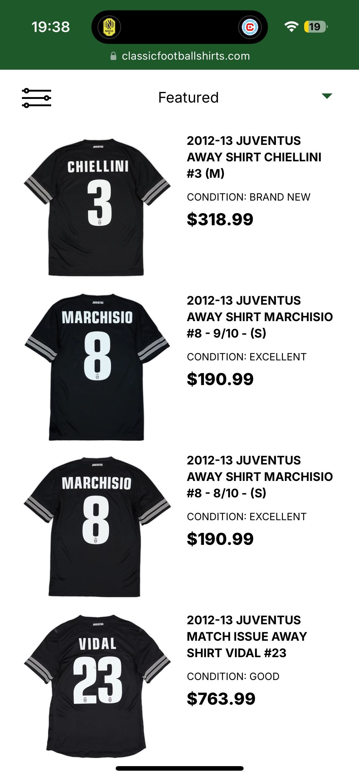 Nike Buffon #1 Juventus 2012/13/14 Away/Third Large w/ Patches Size US L / EU 52-54 / 3 - 8 Thumbnail