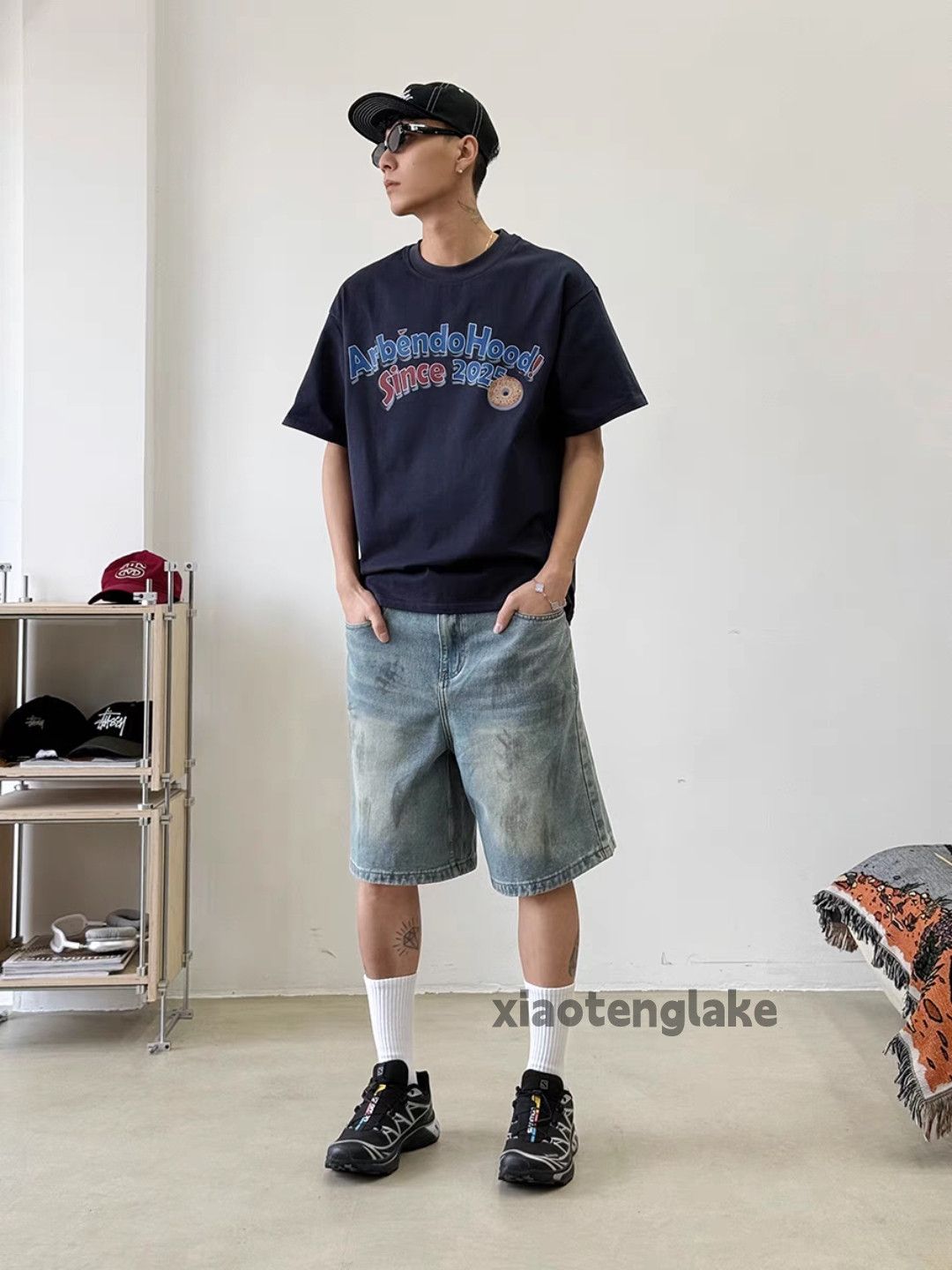 Jean utility washed faded punk yuppie stain hiphop shorts Size US 36 / EU 52 - 3 Thumbnail