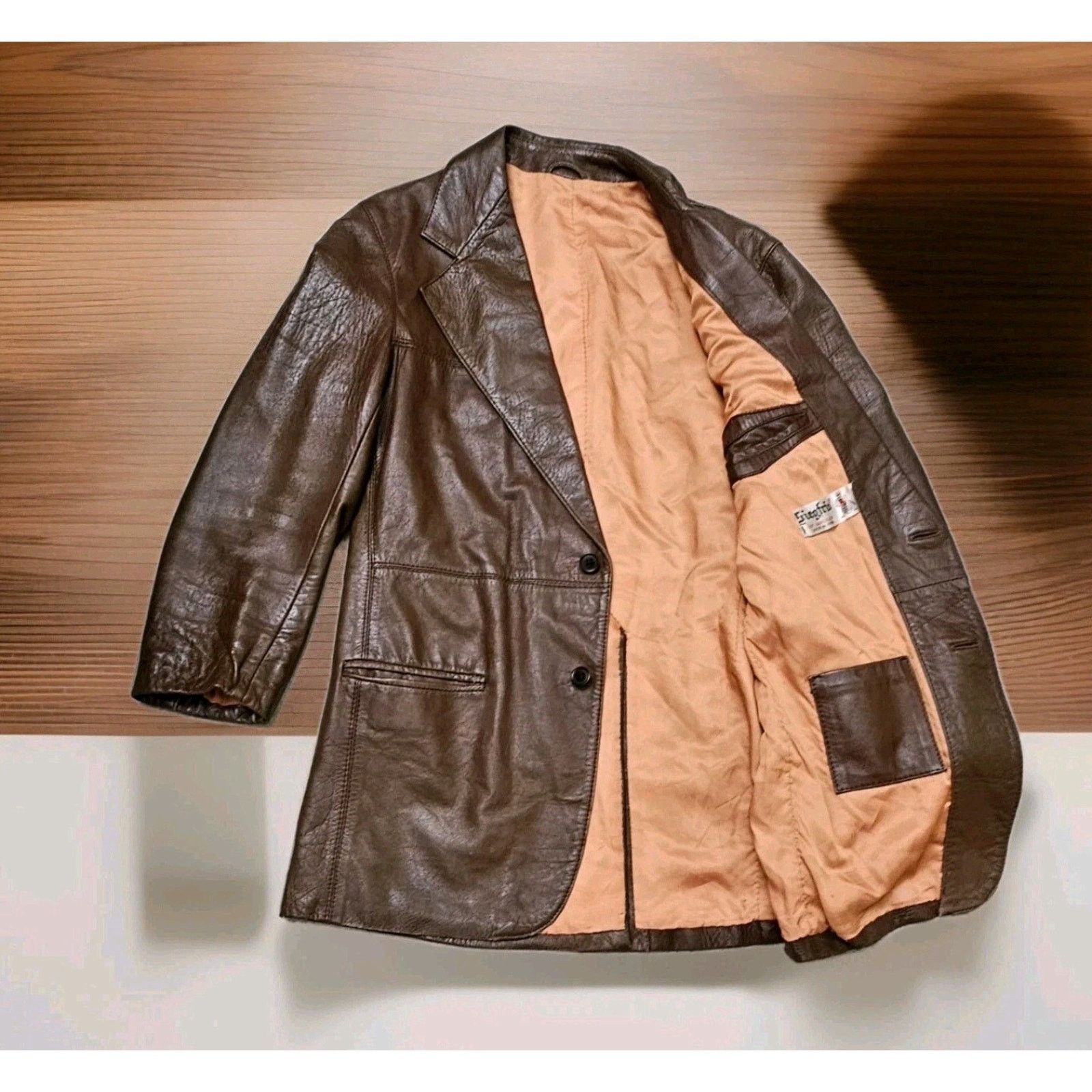 Other Siegfried Barcelona Spain VTG Leather Plazer Coffee 42 Size US XS / EU 42 / 0 - 3 Thumbnail