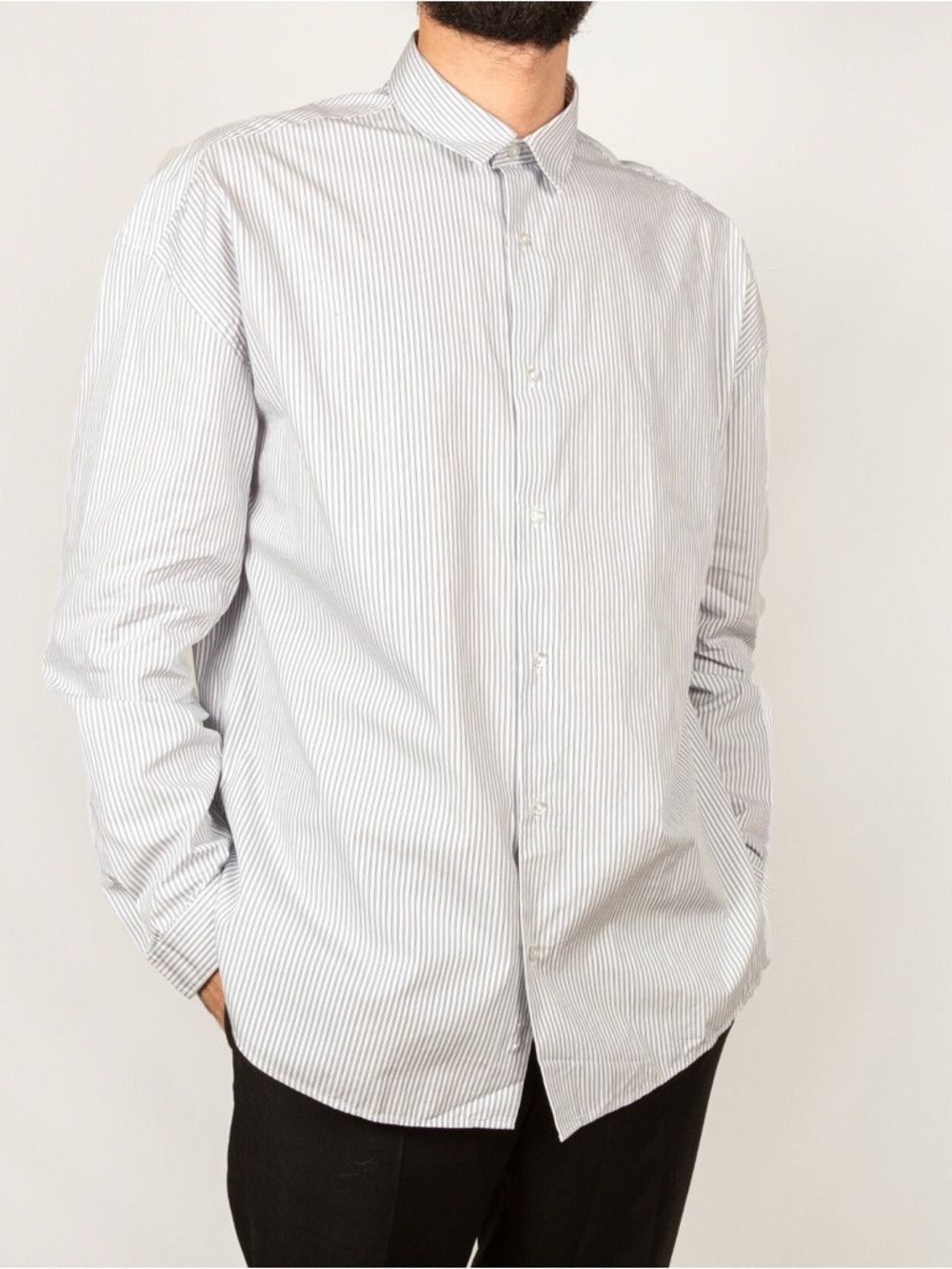 The Kooples The Kooples Oversized Striped Shirt White Blue NWT Size 1 S Size US S / EU 44-46 / 1 - 1 Thumbnail