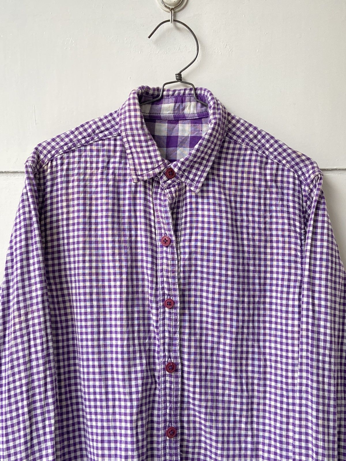 Japanese Brand × Neighborhood × izzue IZZUE Purple Plaid Shirt Size US S / EU 44-46 / 1 - 16 Thumbnail