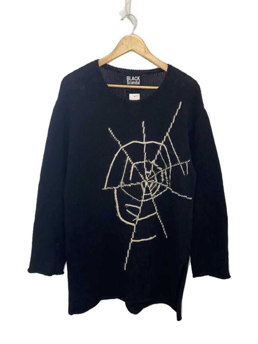 Yohji Yamamoto Black Scandal Hannya intarsia knit | Grailed