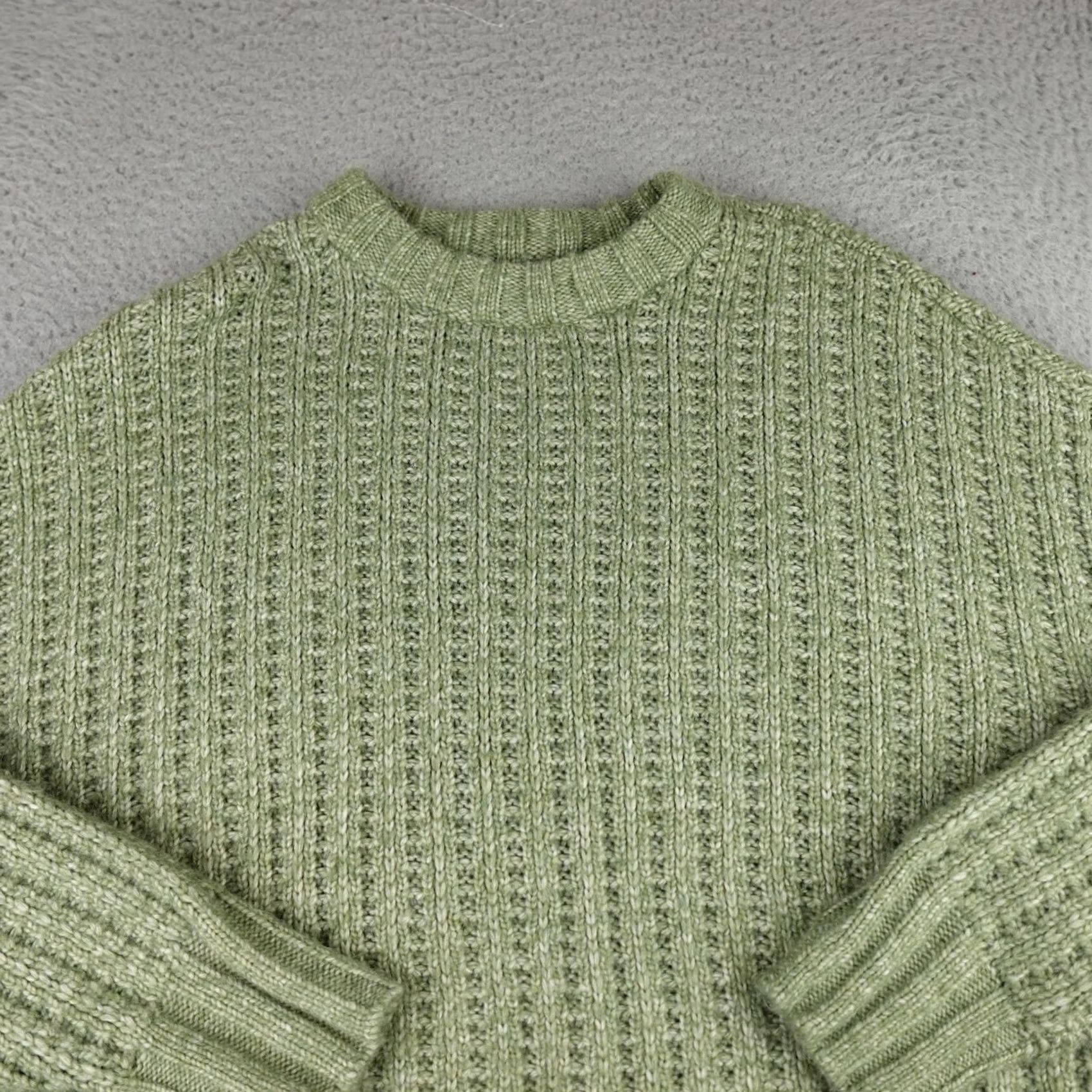 American Eagle Outfitters American Eagle Sweater Womens Medium Green Knit Crochet Crewneck Pullover Size M / US 6-8 / IT 42-44 - 4 Thumbnail
