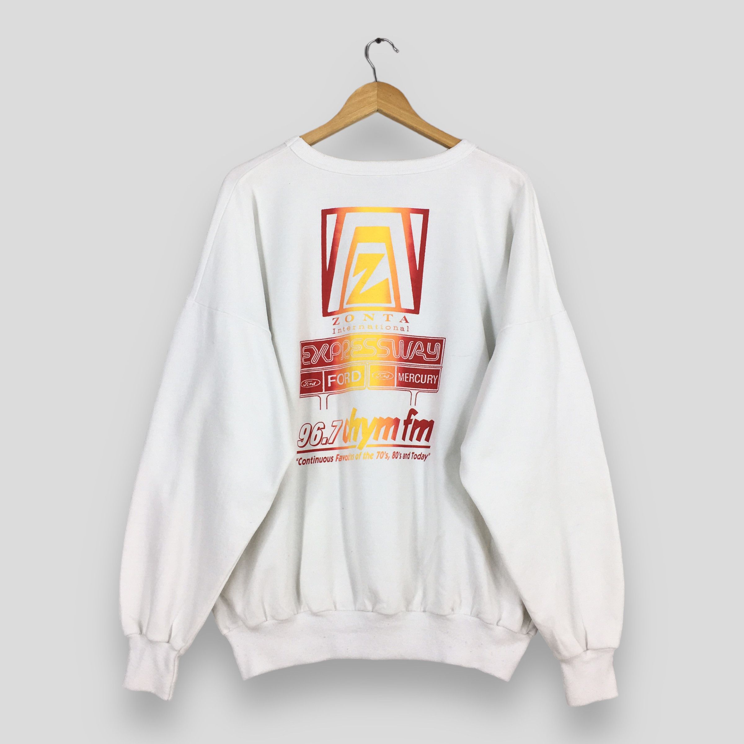 Ford Vintage 90s Ford Mustang White Jumper XLarge Size US XL / EU 56 / 4 - 7 Thumbnail