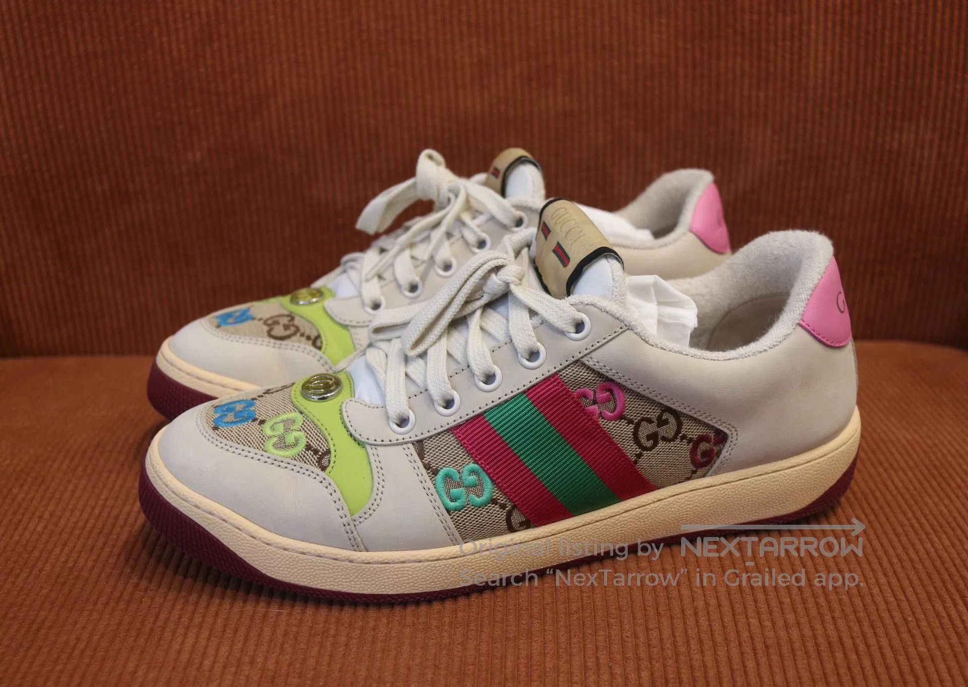 Gucci Gucci Screener Enamel Double G Low-Top Sneakers. Size US 7.5 / IT 37.5 - 1 Thumbnail