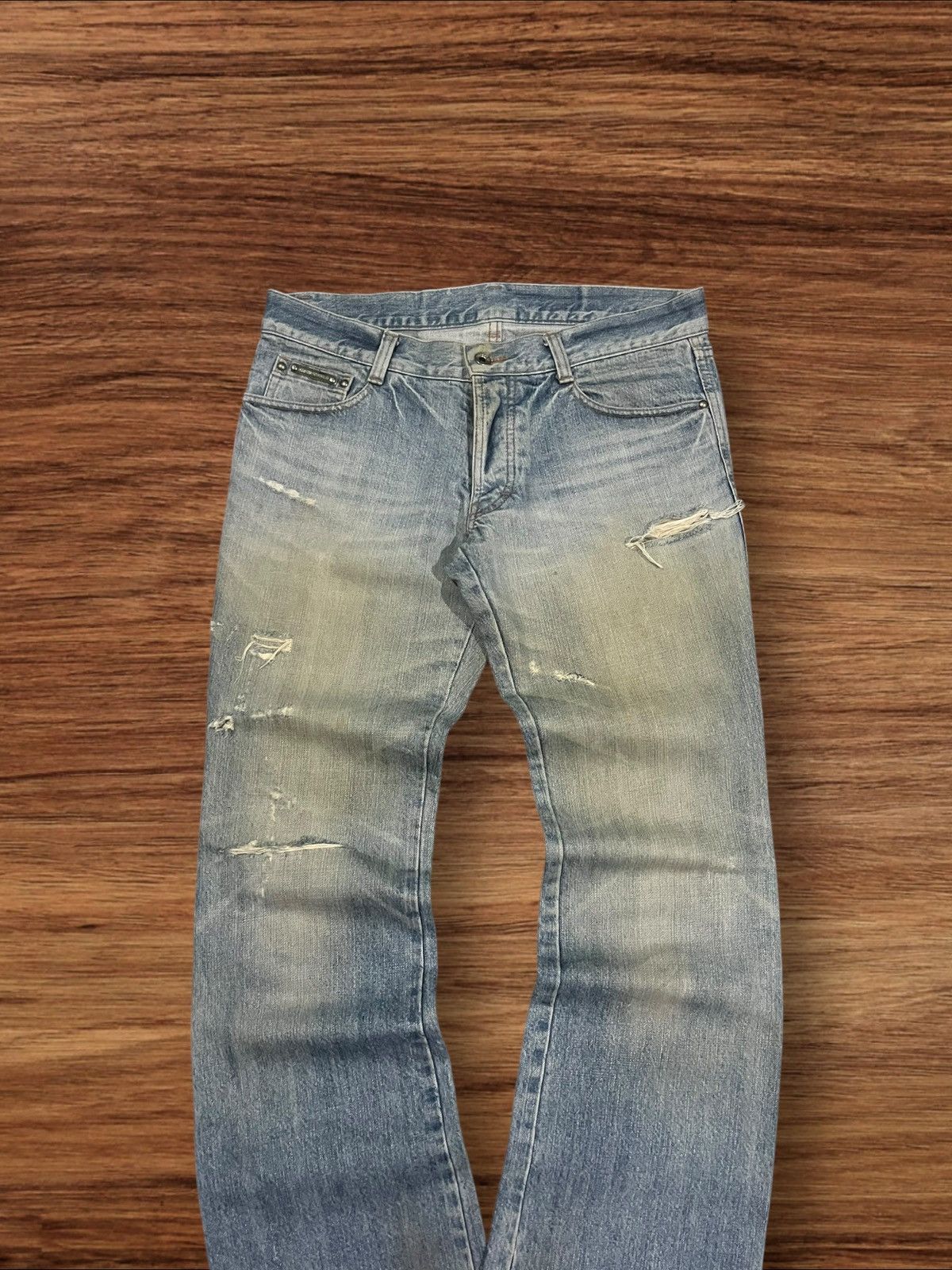 5351 POUR LES HOMMES ⚡️Flare⚡️5351 Pour Les Hommes Distressed Clawmark Flare Jeans Size US 34 / EU 50 - 4 Thumbnail