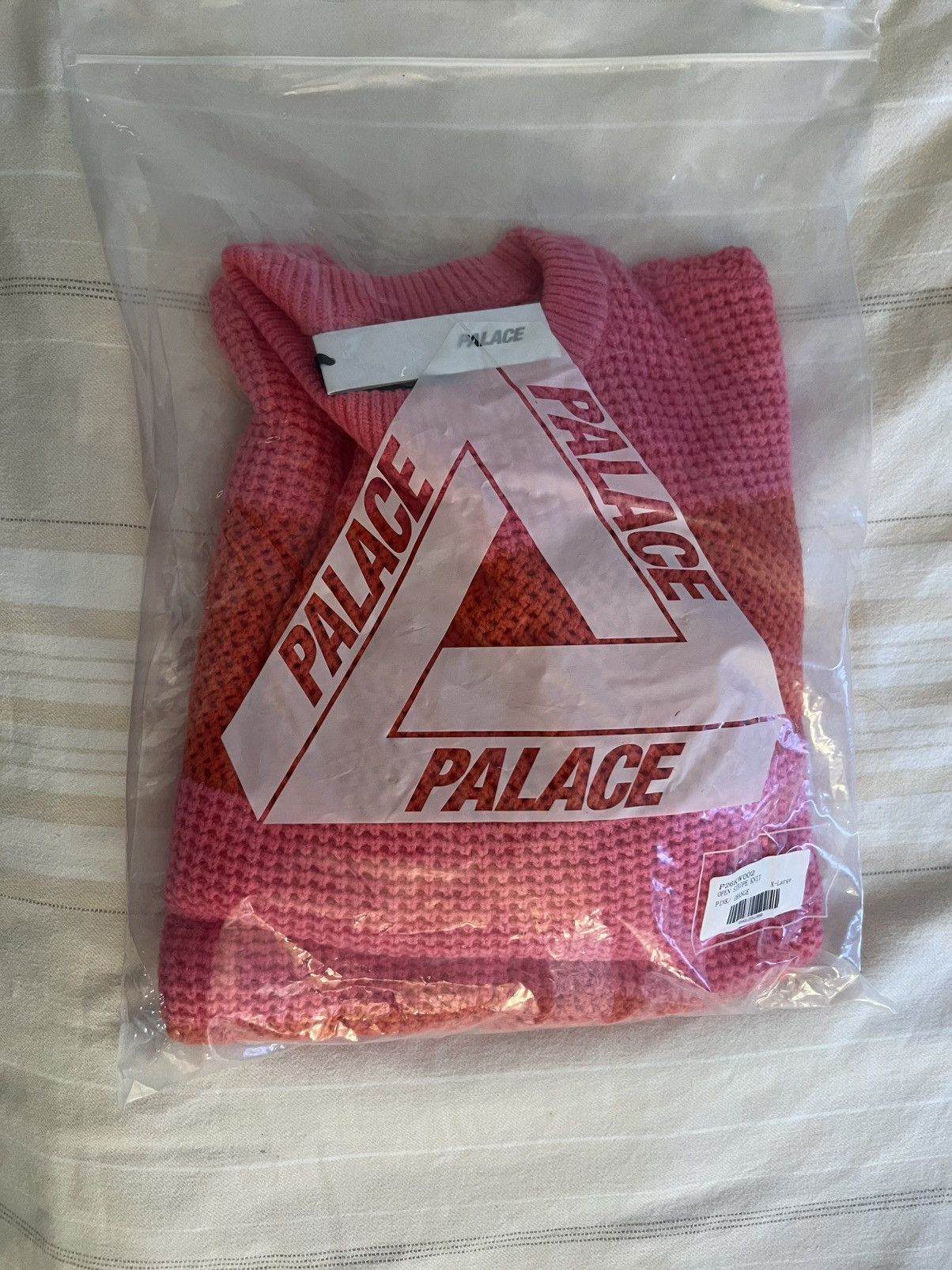 Palace Palace Open Stripe Knit Sweater in Pink / Orange Size XL Size US XL / EU 56 / 4 - 5 Thumbnail