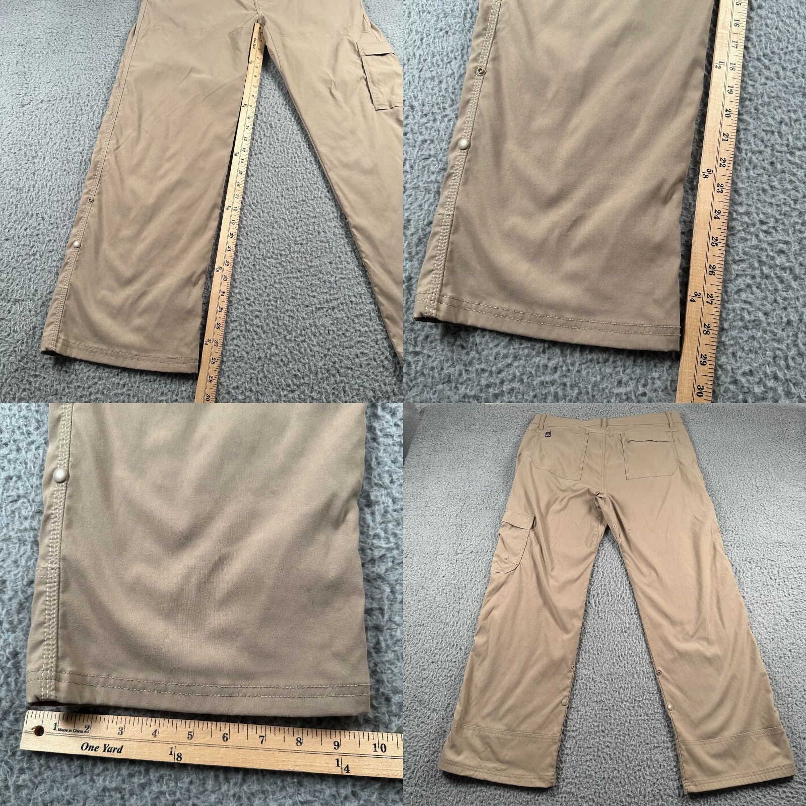 Prana prAna Cargo Pants Mens XLx30 Beige Straight Belted Nylon Hiking Outdoors Pants Mens Beige Cargo Belted Pockets Stretch Front Flat Belted Size US 36 / EU 52 - 8 Thumbnail