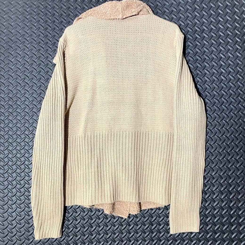 Vintage VINTAGE Style & Co Asymmetrical Zip Up Brown Knitted Sweater Women's XL Beige Full Zip Women XL Size XL / US 12-14 / IT 48-50 - 3 Thumbnail