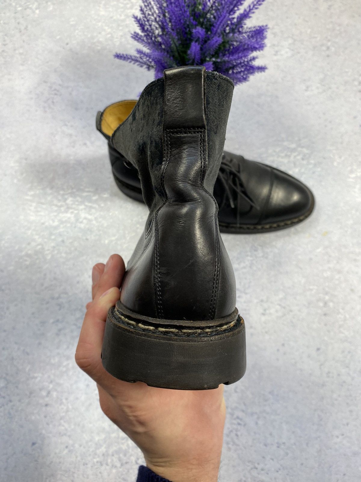 Heschung Leather Black Men’s Boots Made in France