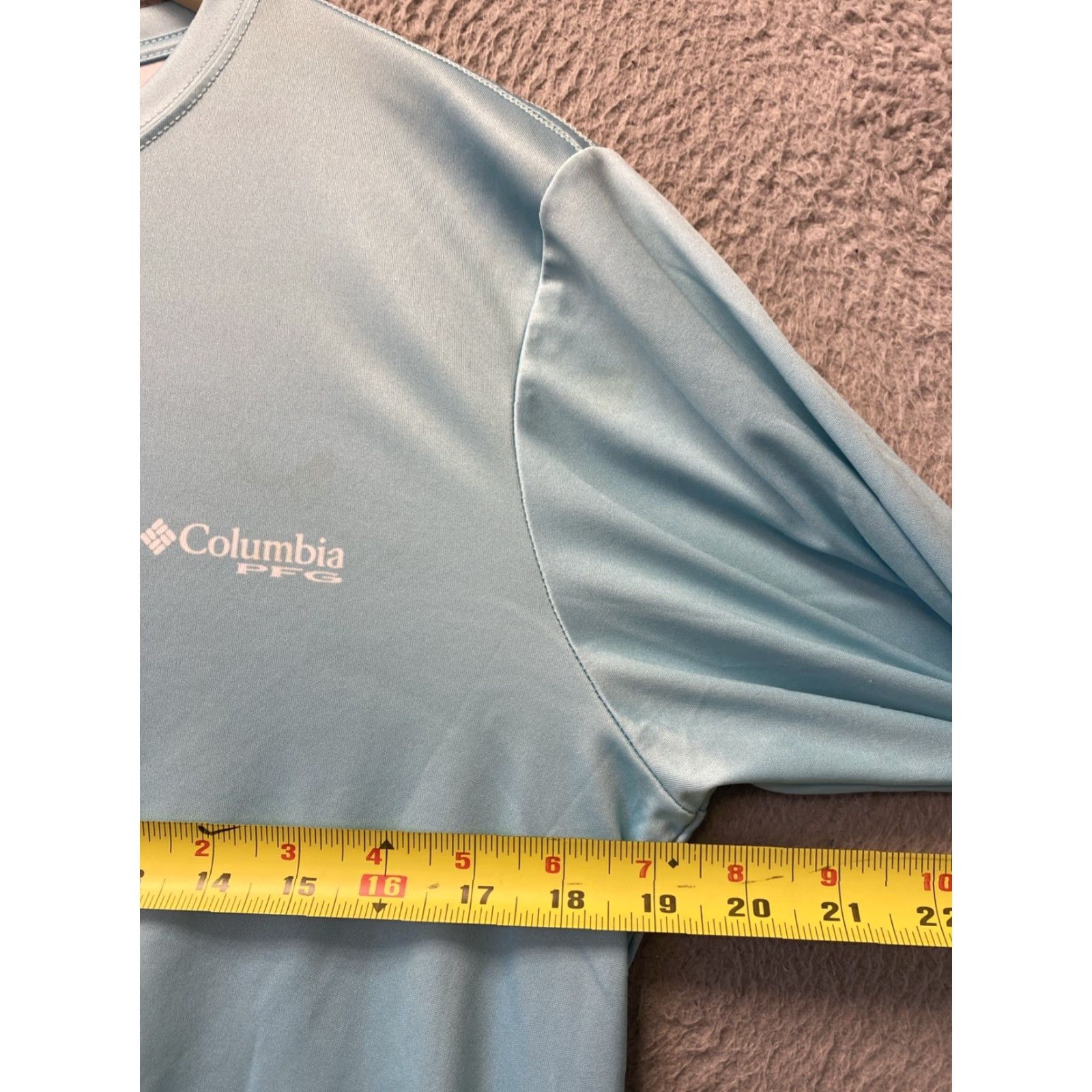 Spell Columbia Logo Spell Out Turquoise Running Sports Shirt Men's L/S Tee XS 141-25 Jewelry? Size US XS / EU 42 / 0 - 4 Thumbnail