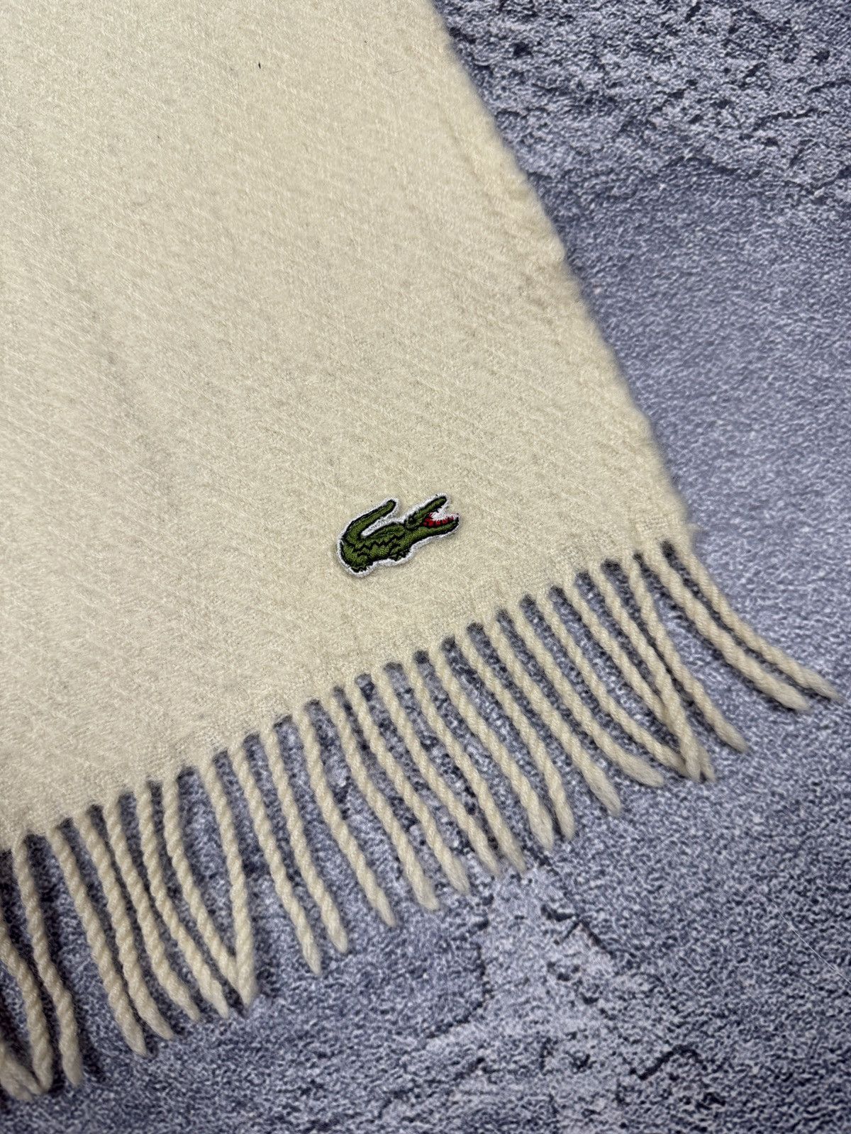 Lacoste Lacoste Cream Scarf Y2K Size ONE SIZE - 3 Thumbnail