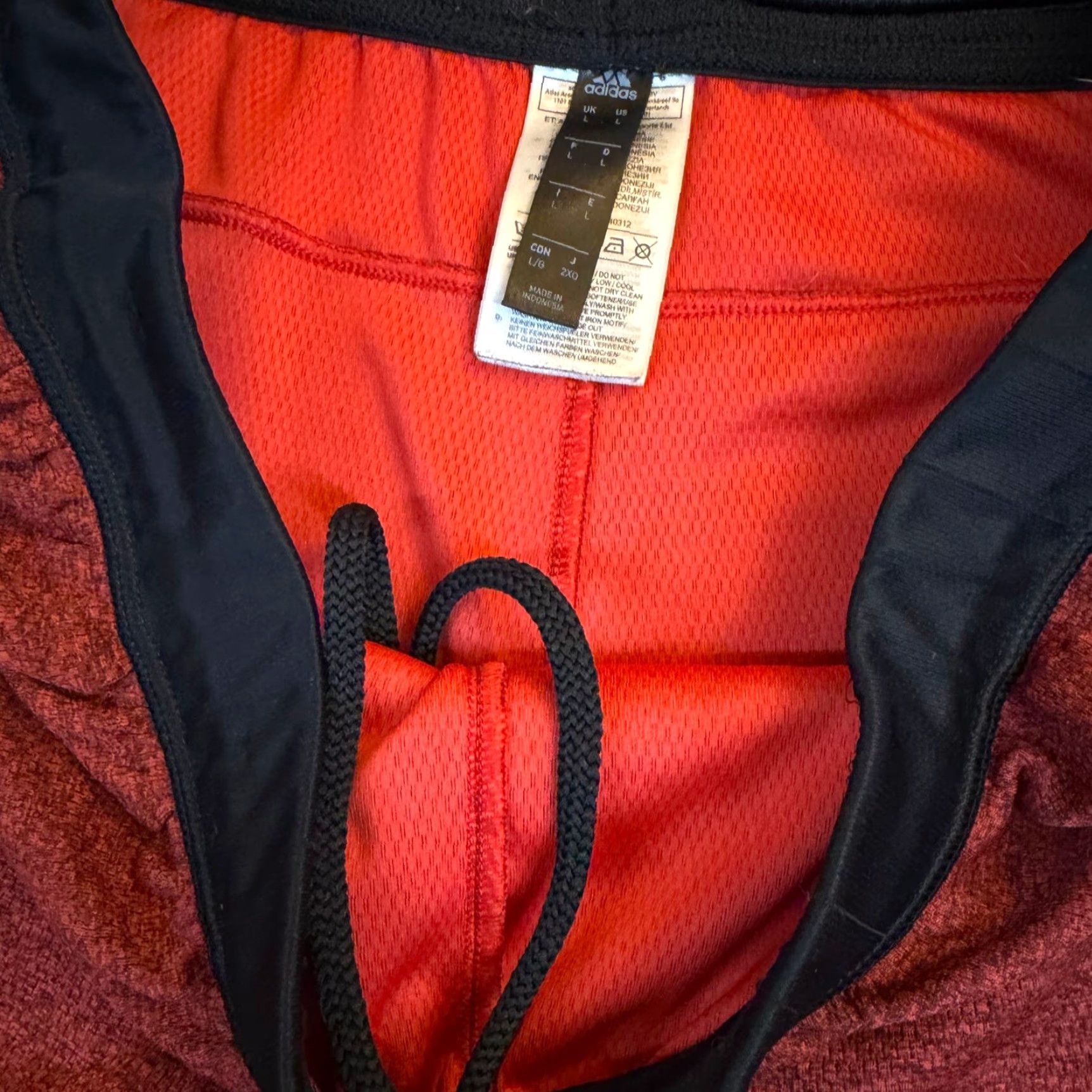 Adidas Adidas Athletic Shorts Mens Large Red Black Space Dye Heathered Gym Training Basketball Running Size US 33 - 4 Thumbnail