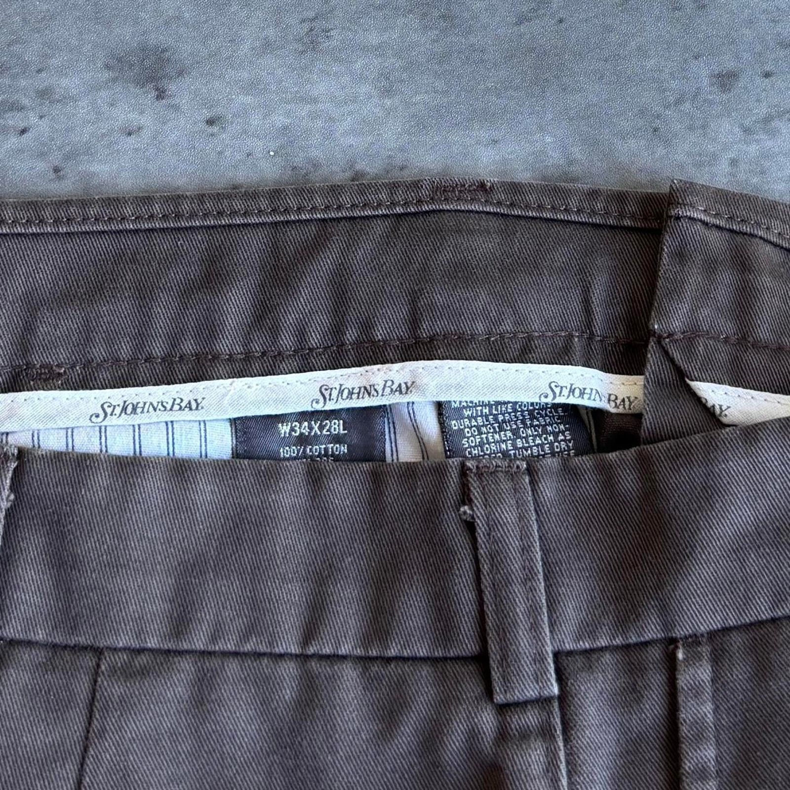 St. Johns Bay × Vintage Vintage Y2K Baggy Faded Brown Grunge Opium Dress Pants Size US 33 - 4 Thumbnail
